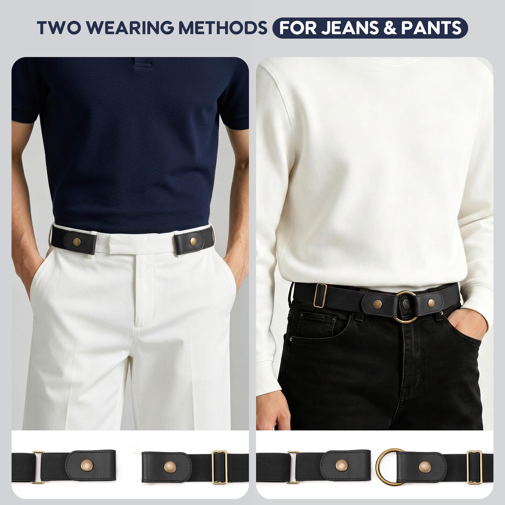 Buckless Invisible Elastic Belt for Jeans Pants