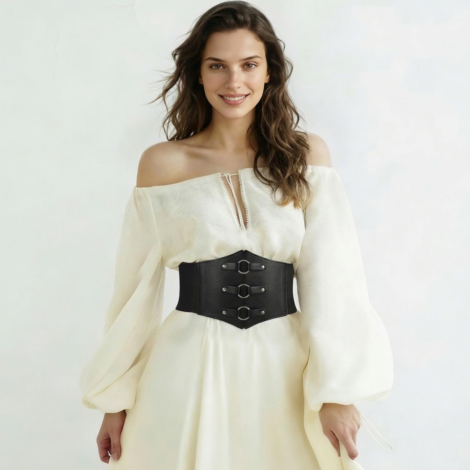 Wide Waspie Elastic Corset Belt