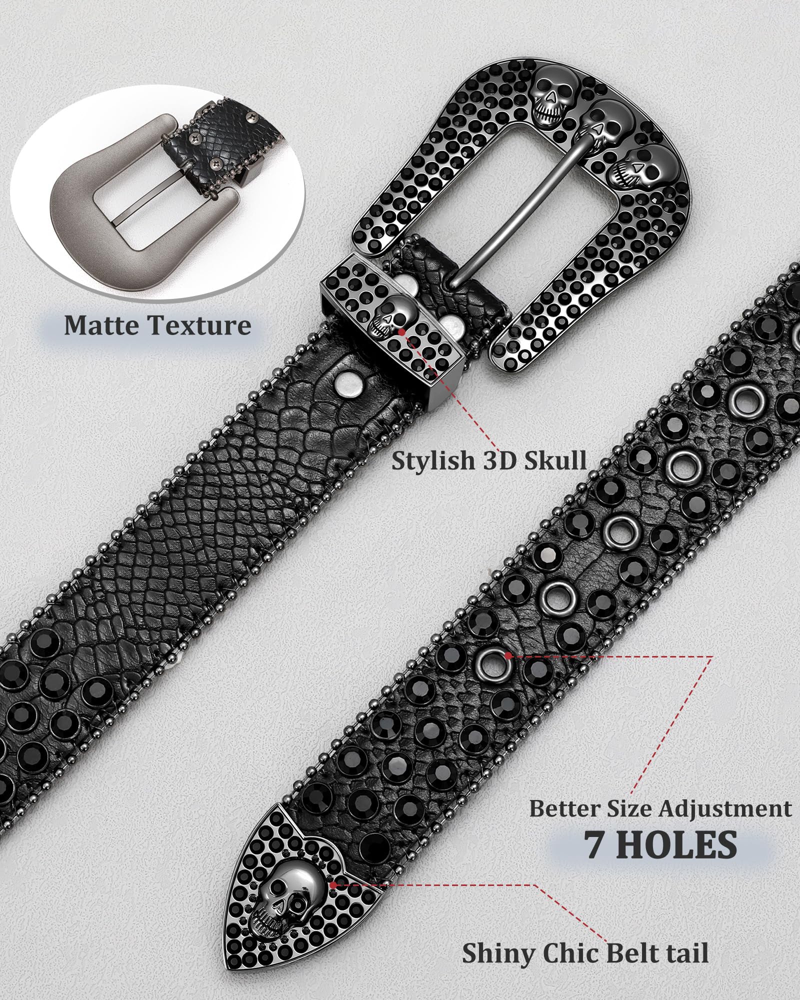 Skull Rhinestone Belt - JASGOOD OFFICIAL
