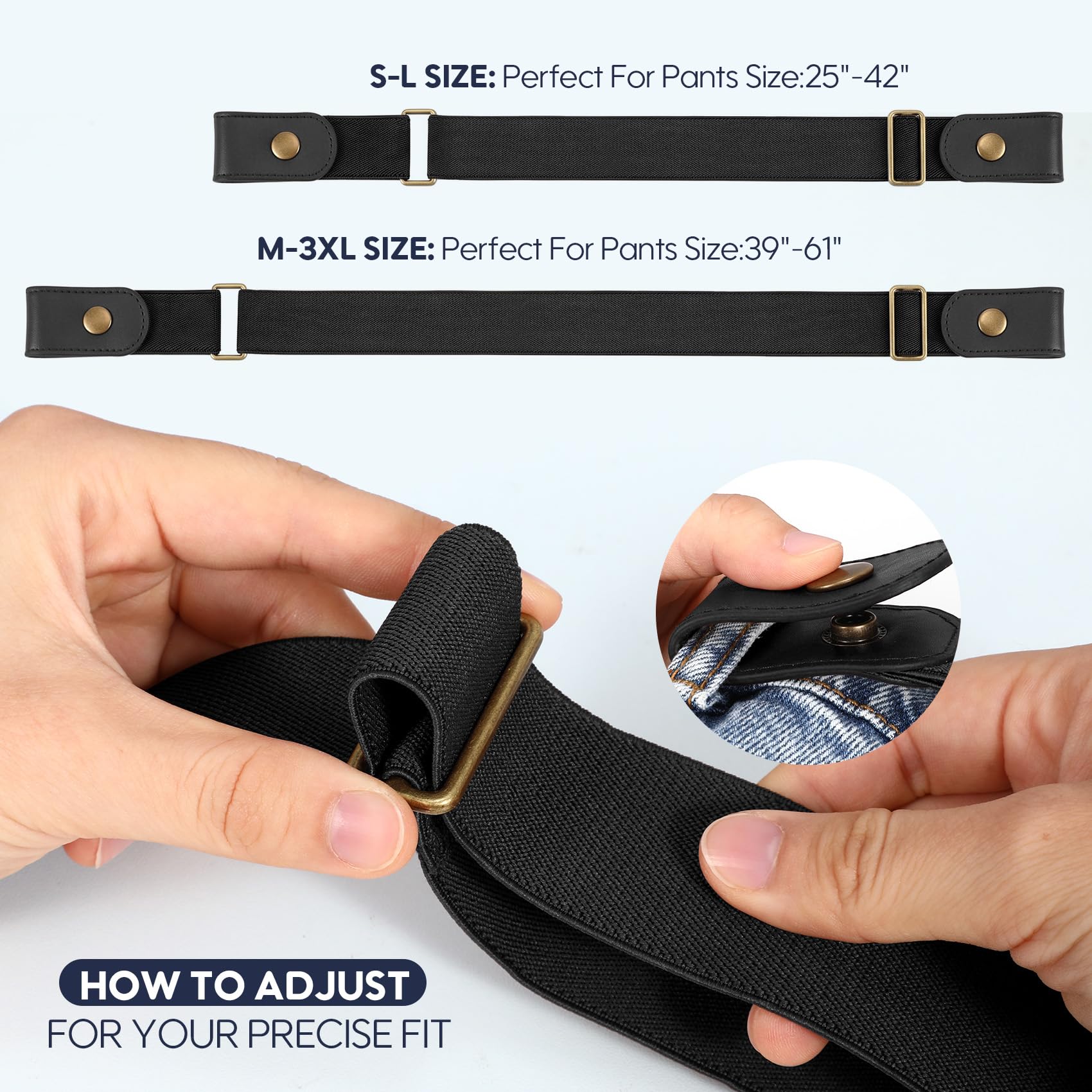 Buckless Invisible Elastic Belt for Jeans Pants