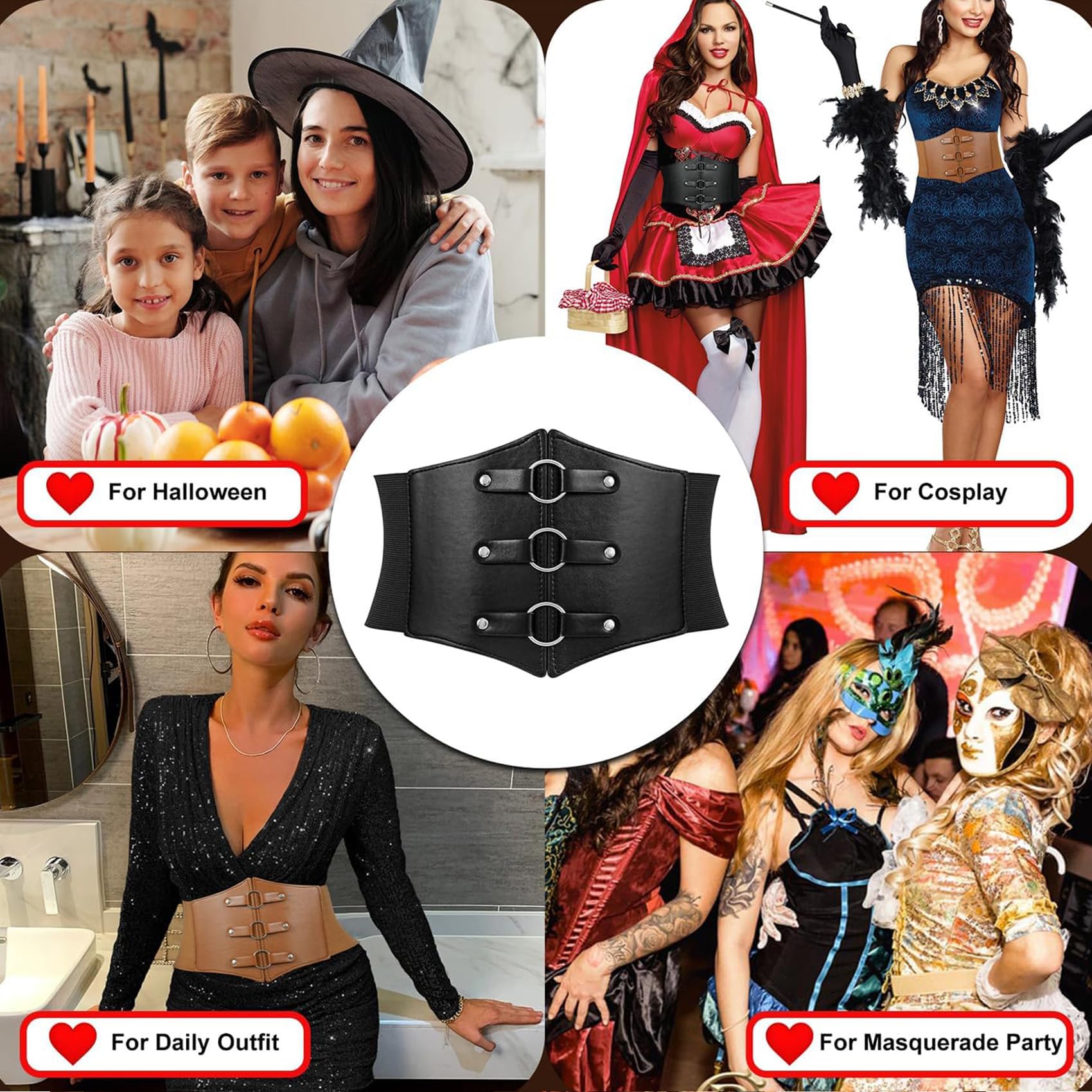 Wide Waspie Elastic Corset Belt