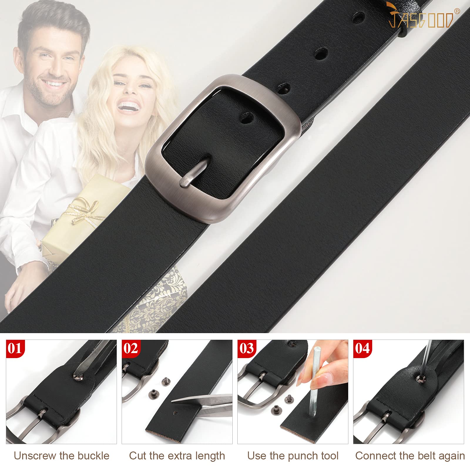 Plus Size Women Leather Belt with Pin Buckle