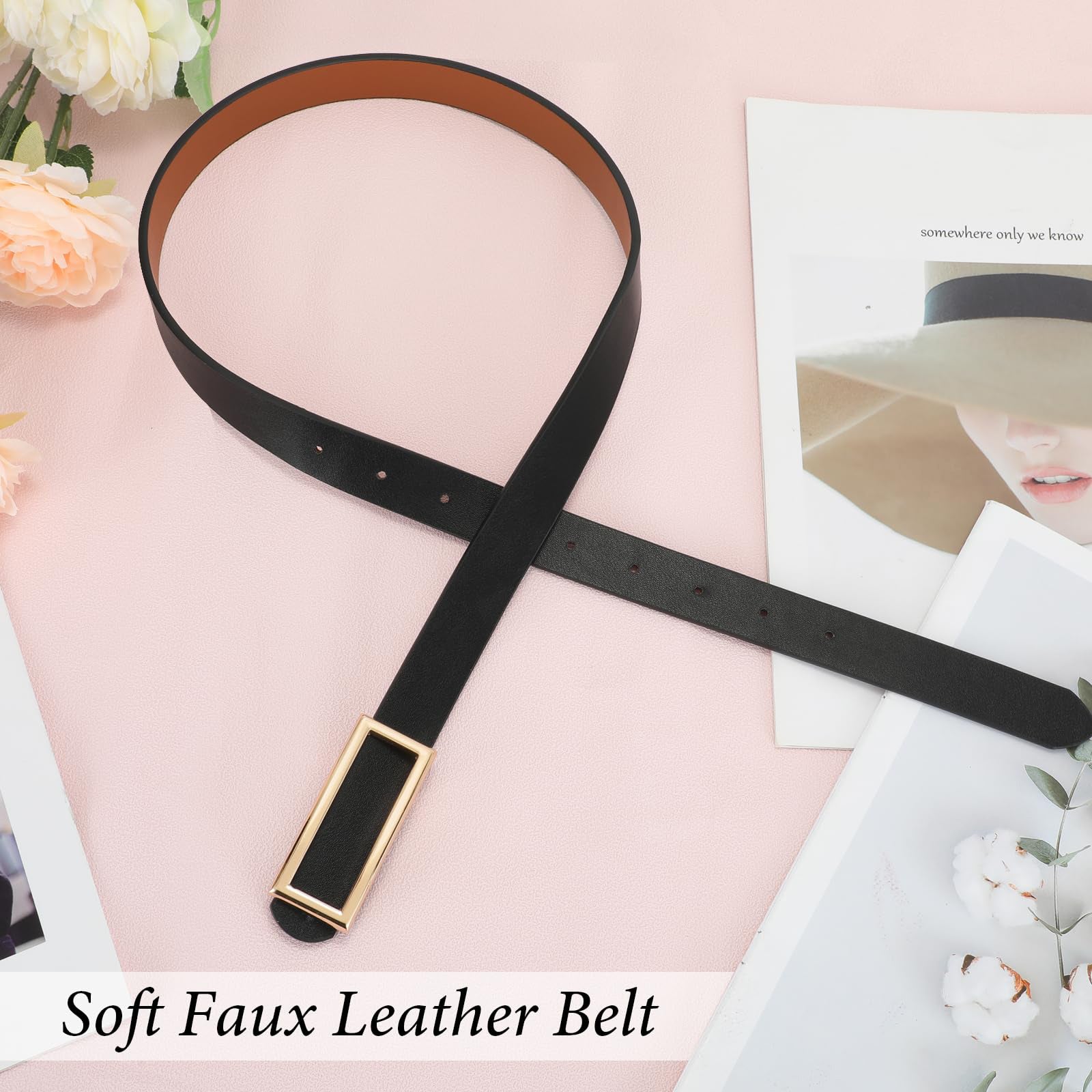 Reversible Waist Belt with Square Buckle
