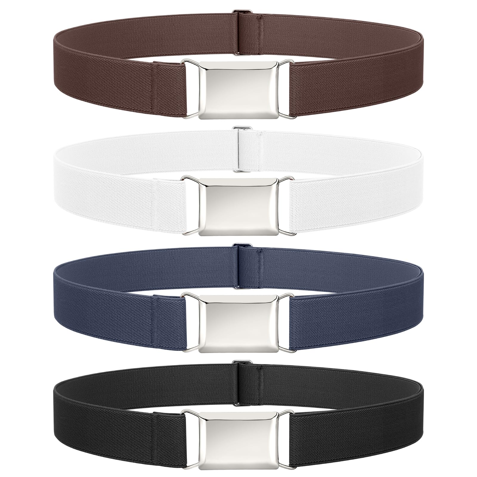 4-Pack Women Stretch Invisible Webbing Belt
