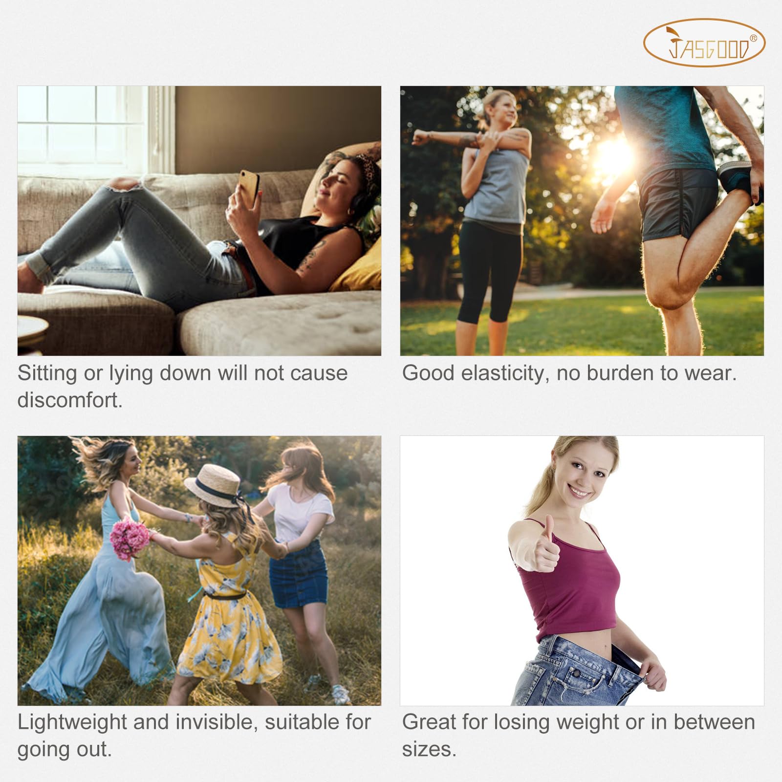 4-Pack Women Stretch Invisible Webbing Belt