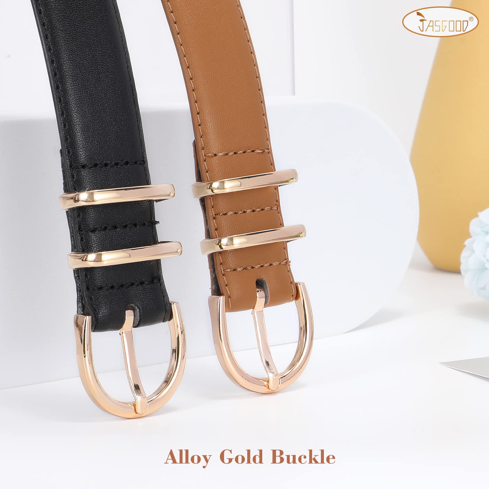 2-Pack Plus Size Jeans Leather Skinny Waist Belt
