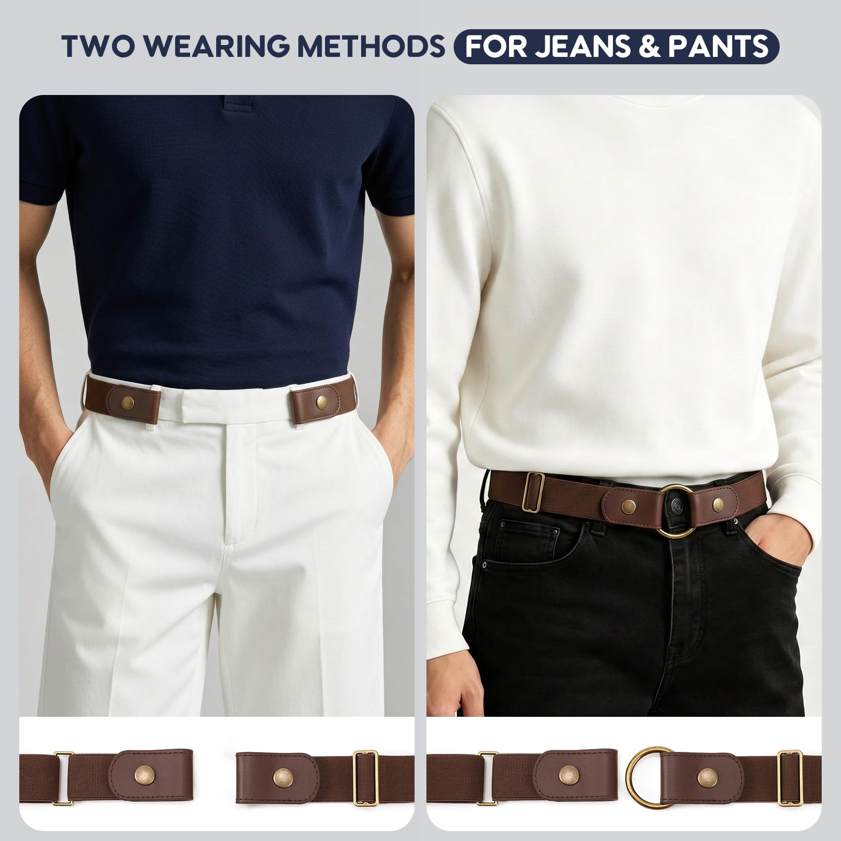 Buckless Invisible Elastic Belt for Jeans Pants
