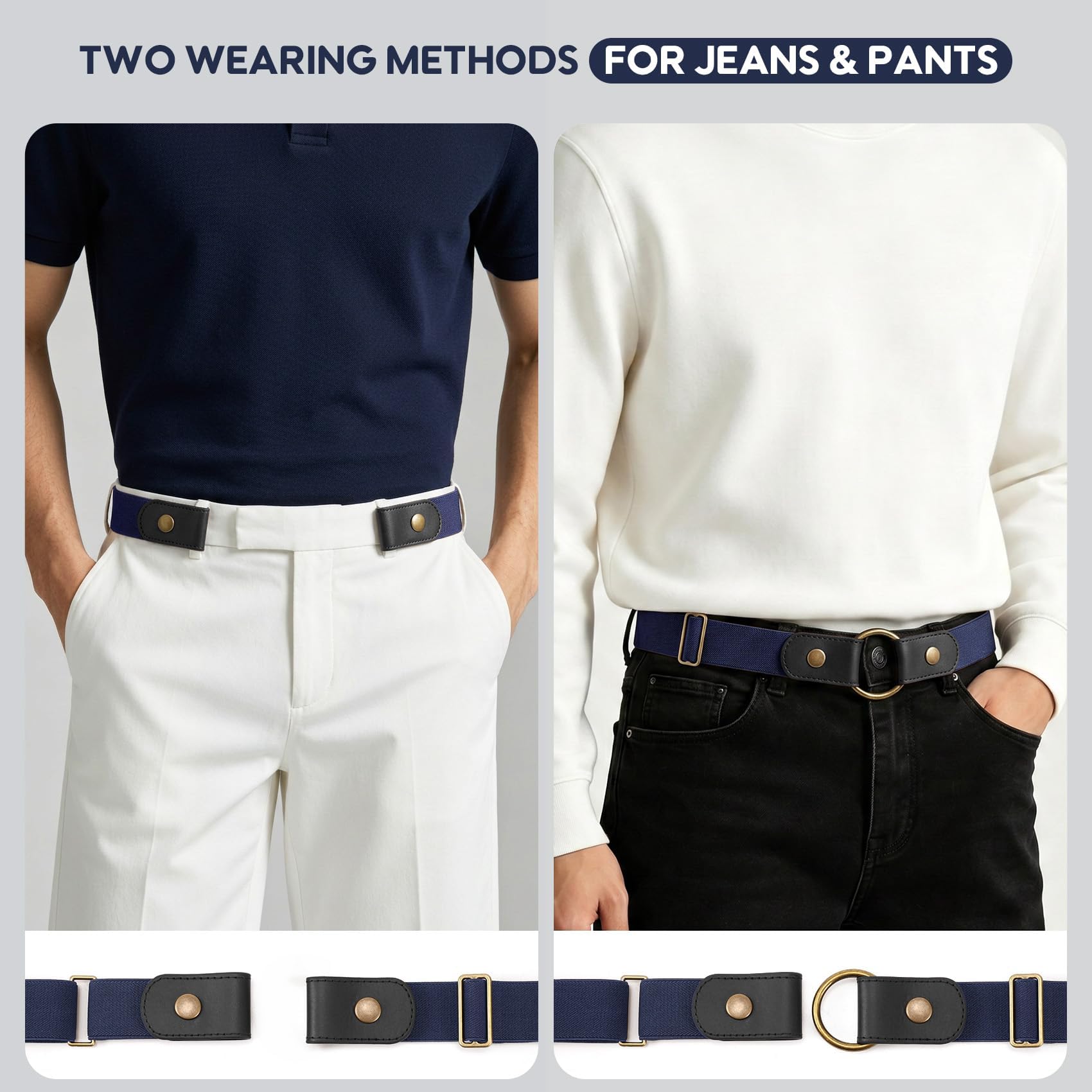 Buckless Invisible Elastic Belt for Jeans Pants