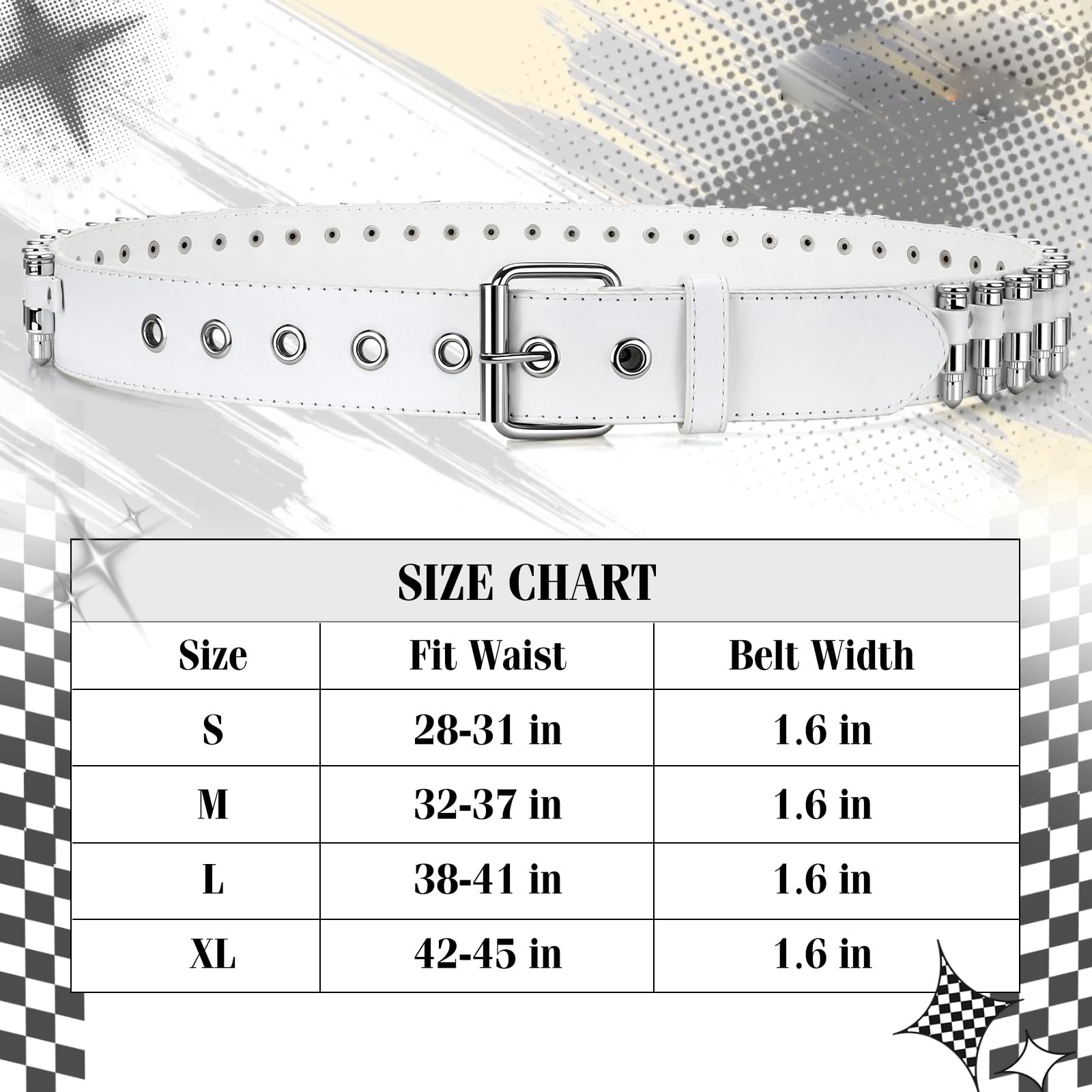 Y2K Goth Bullet Design Belt