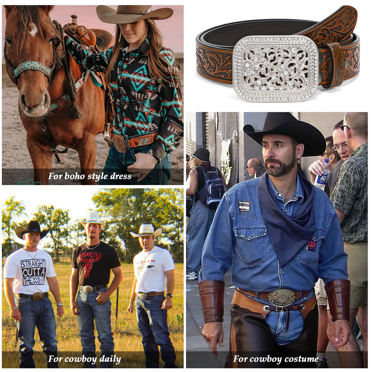 Unisex Western Belt Vintage Country Belts