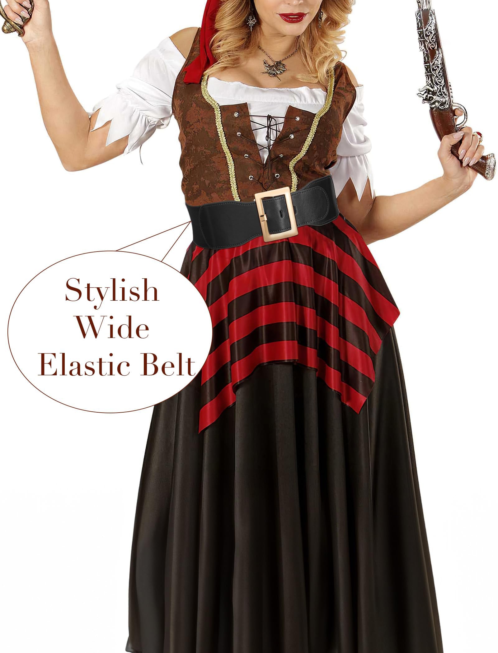 Stretchy Elastic Vintage Wide Belt - JASGOOD OFFICIAL