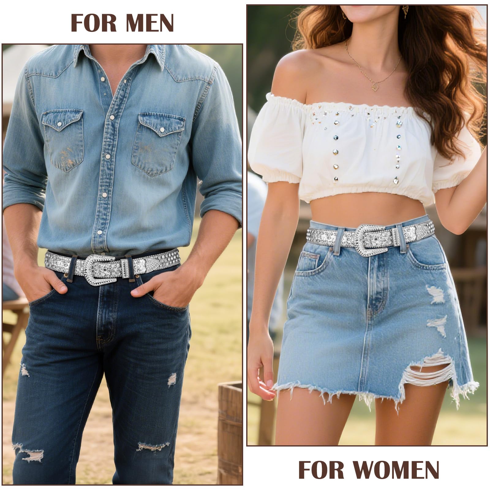 Studded Rhinestone Belts
