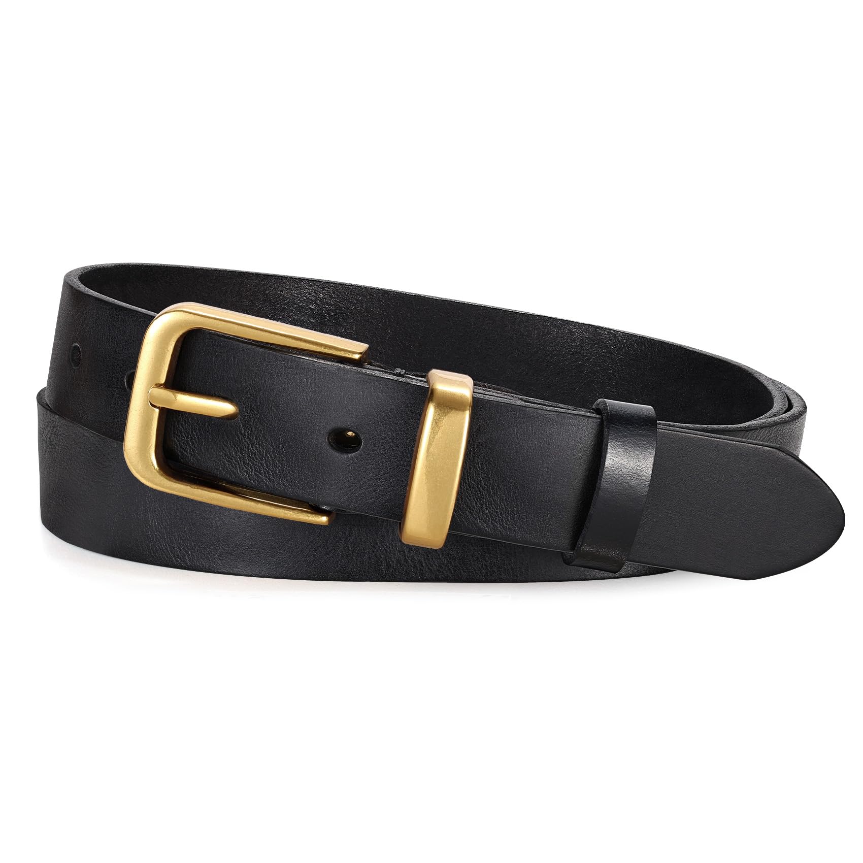 Vintage Metal Buckle Genuine Leather Belt