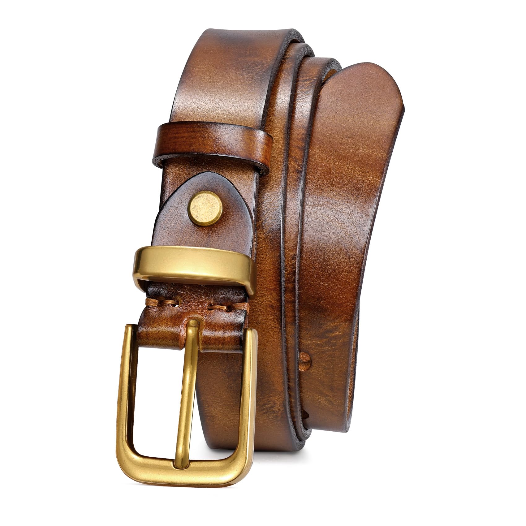 Vintage Metal Buckle Genuine Leather Belt