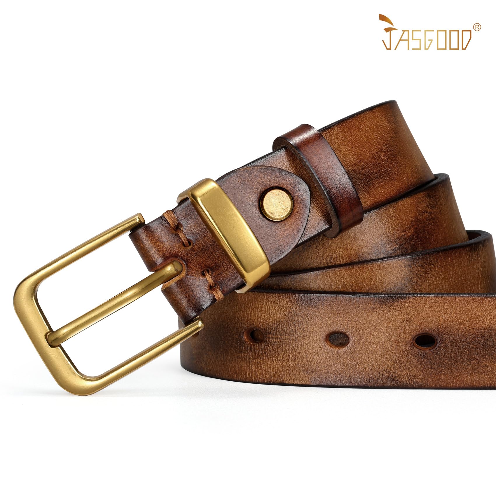 Vintage Metal Buckle Genuine Leather Belt