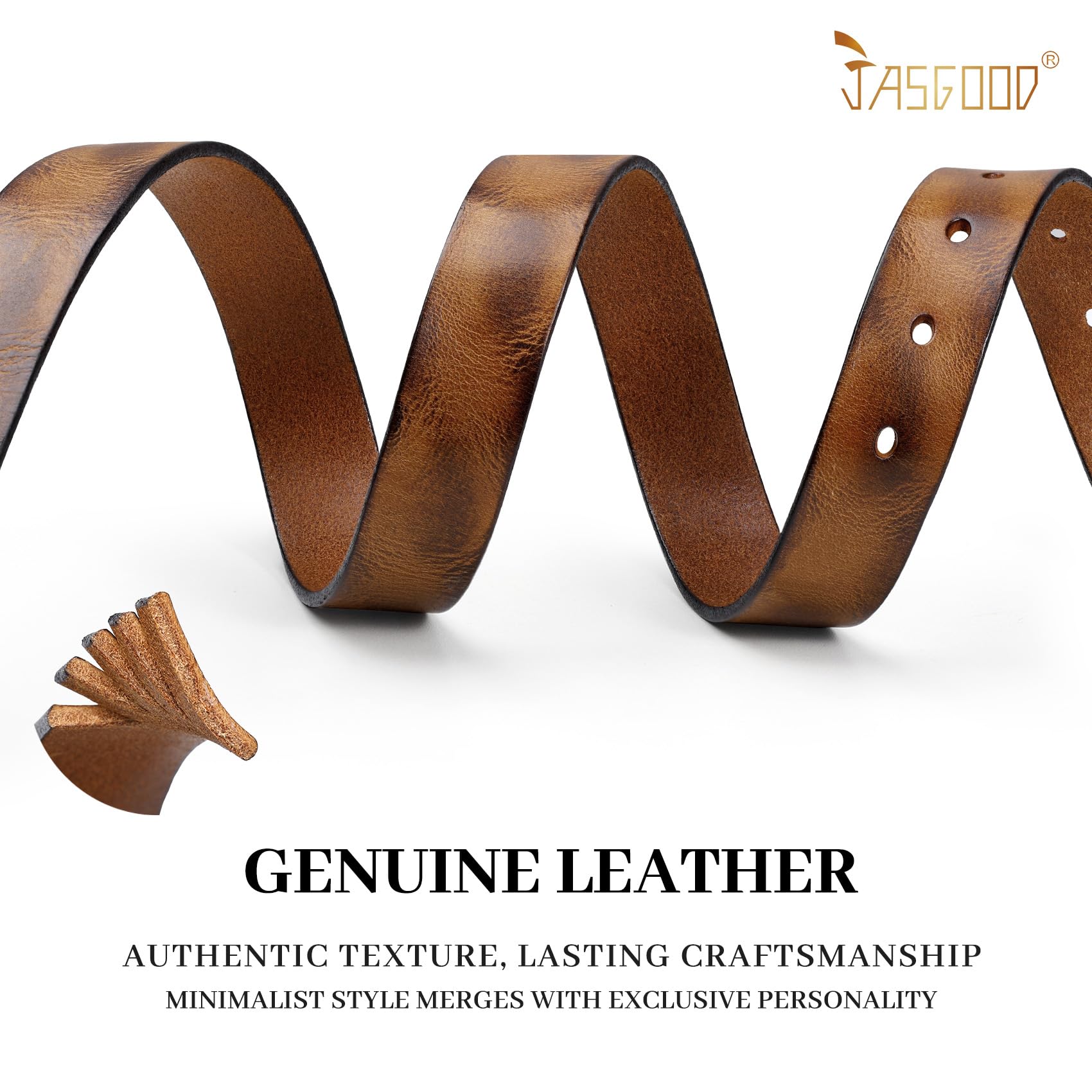 Vintage Metal Buckle Genuine Leather Belt