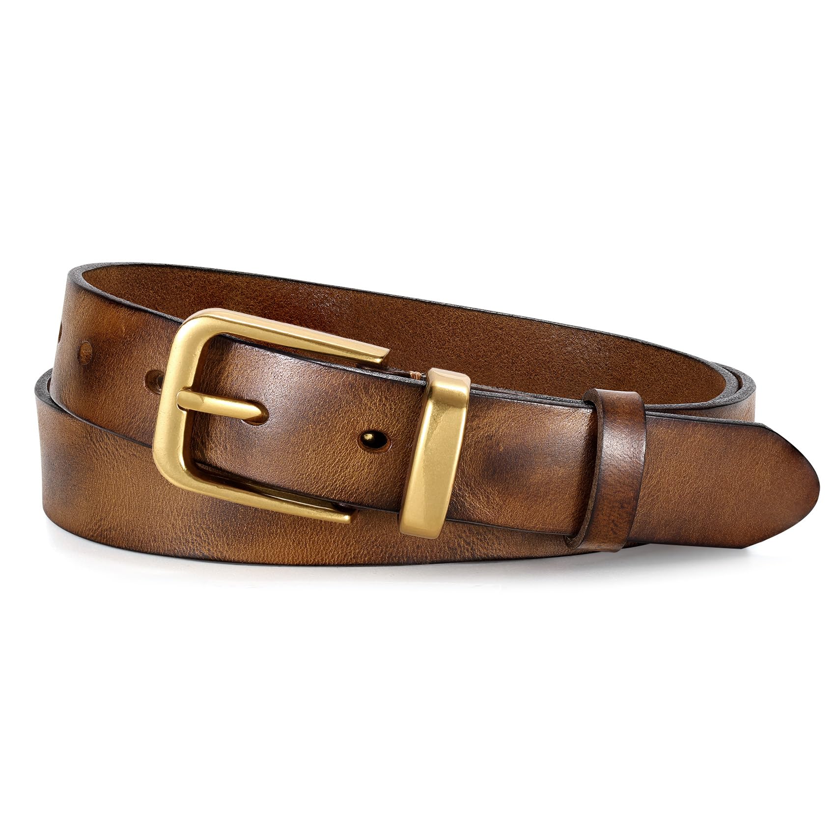 Vintage Metal Buckle Genuine Leather Belt