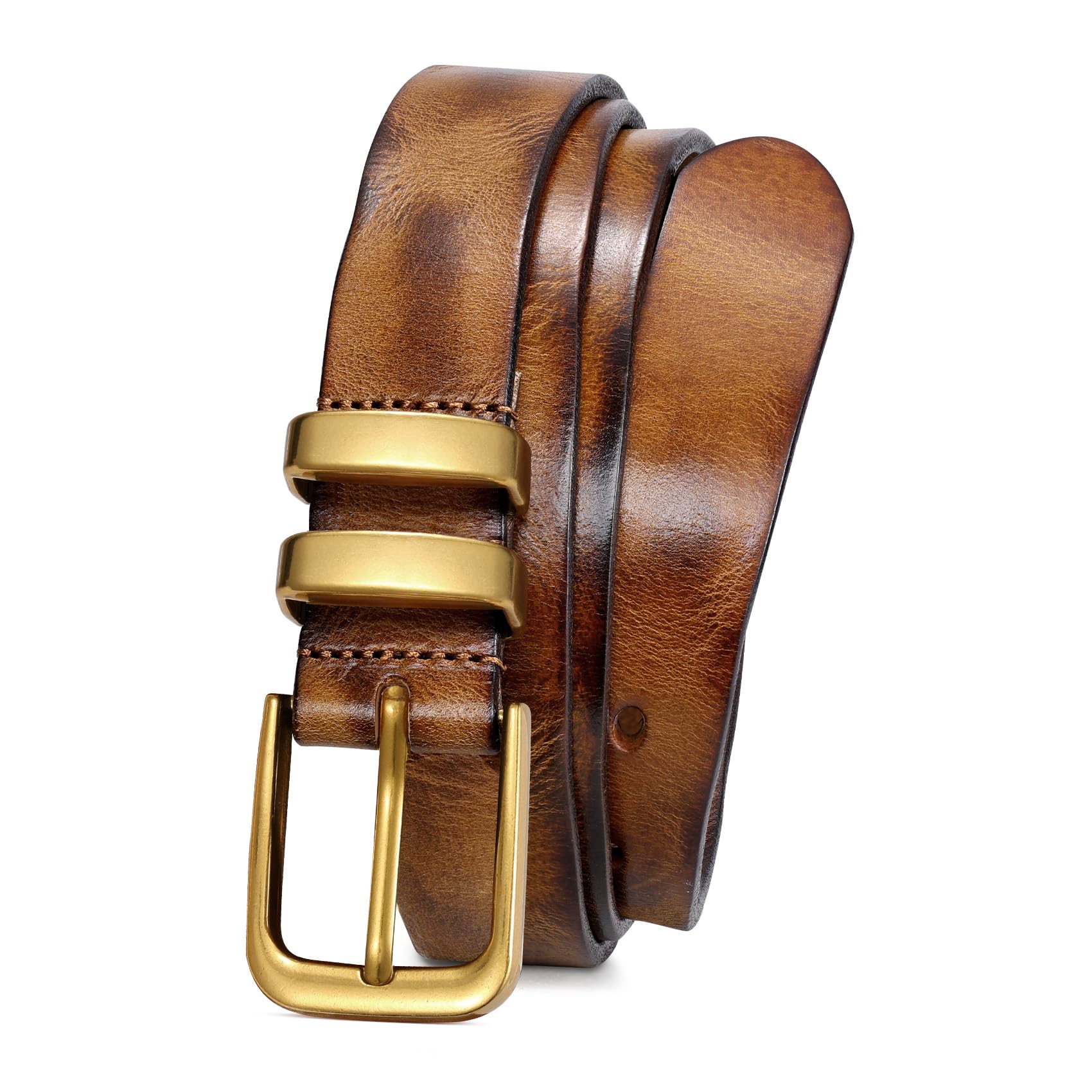 Vintage Metal Buckle Genuine Leather Belt