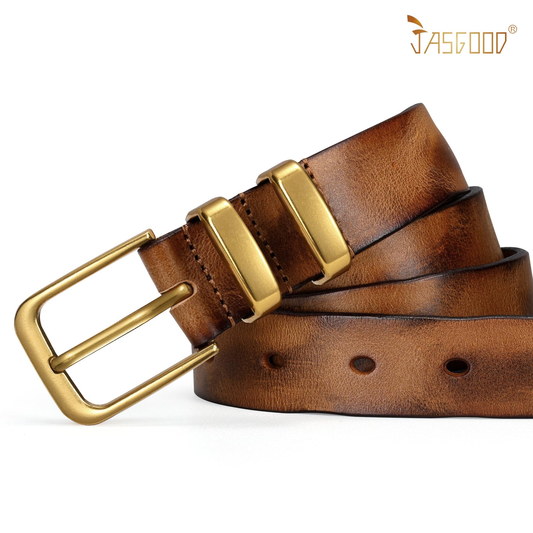 Vintage Metal Buckle Genuine Leather Belt