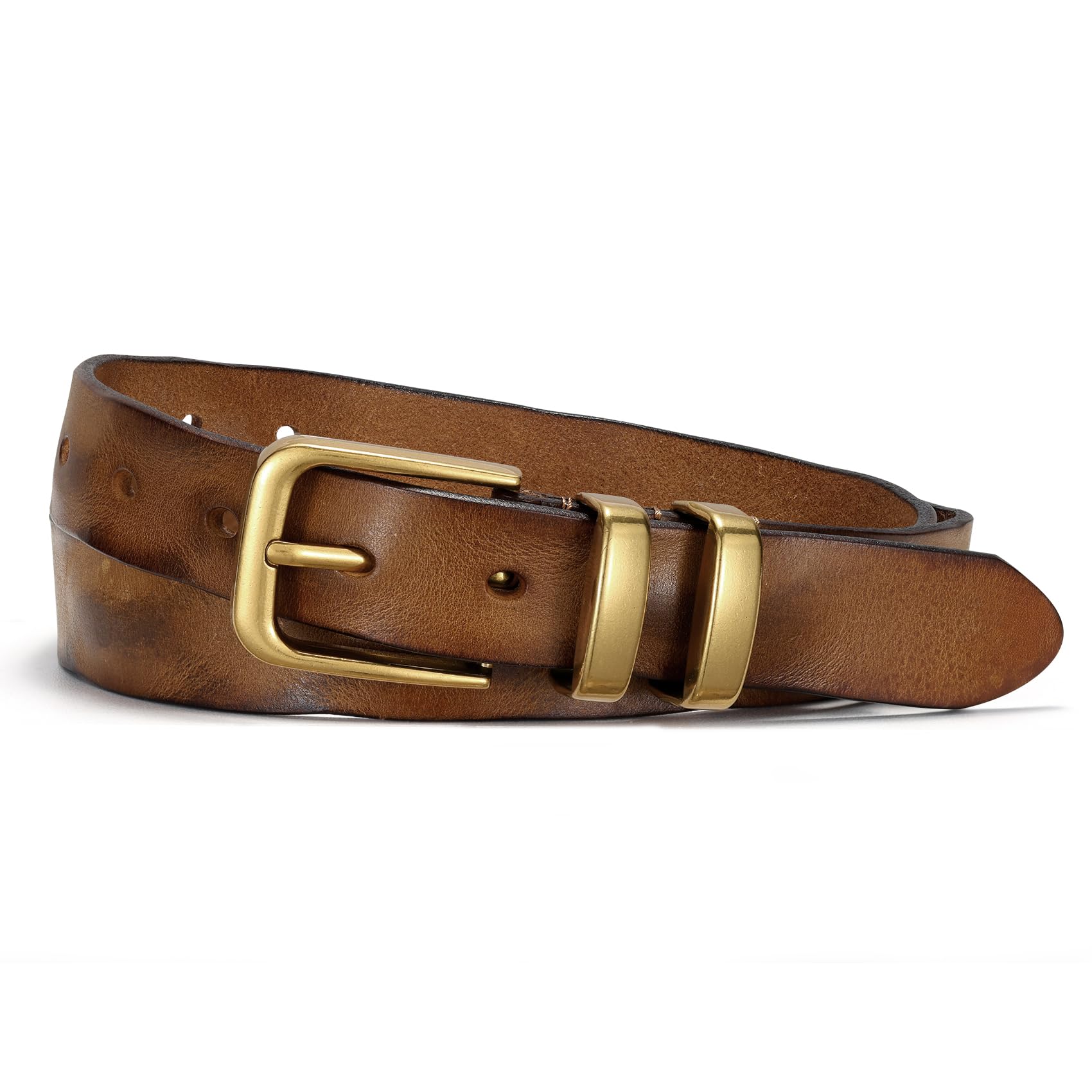 Vintage Metal Buckle Genuine Leather Belt