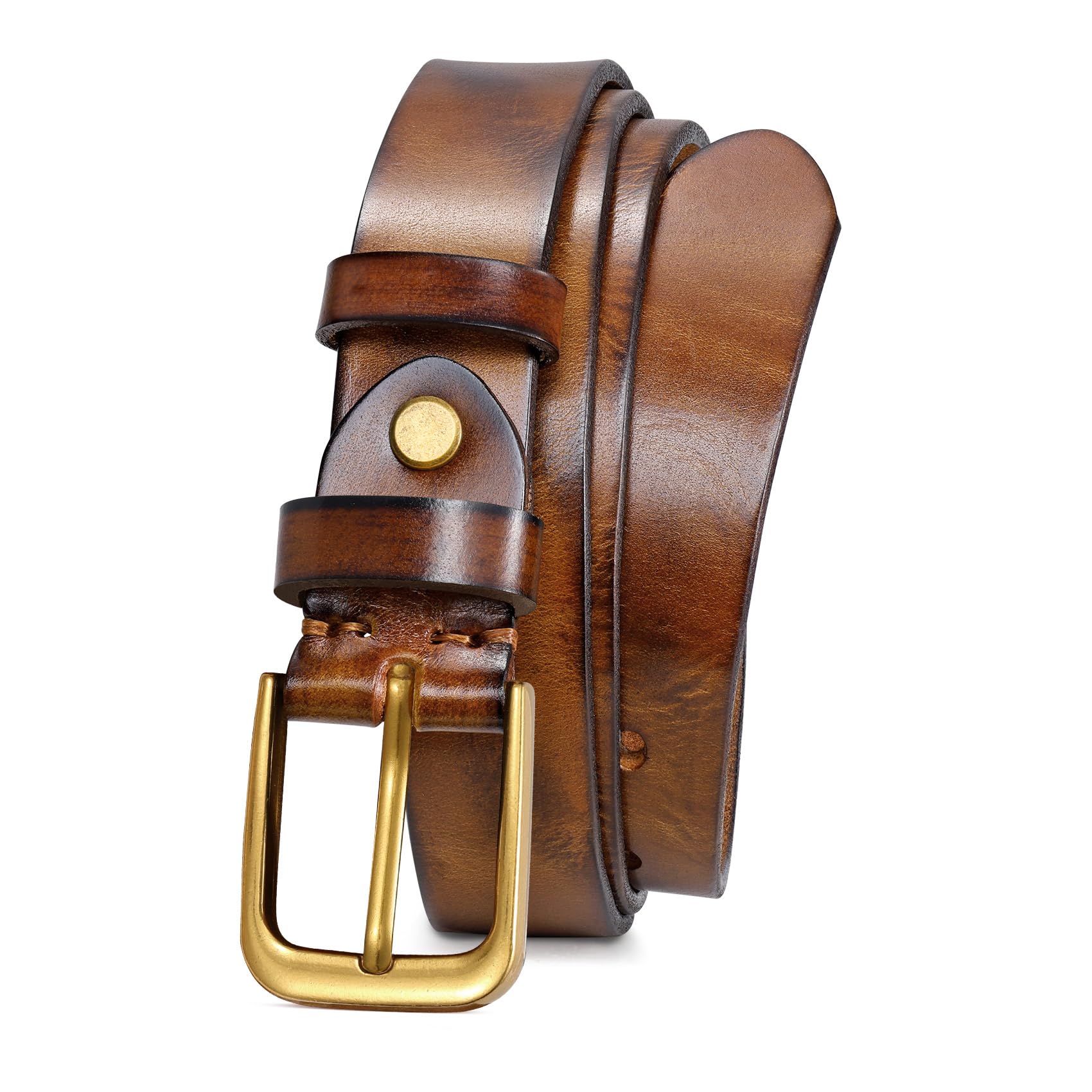 Vintage Metal Buckle Genuine Leather Belt