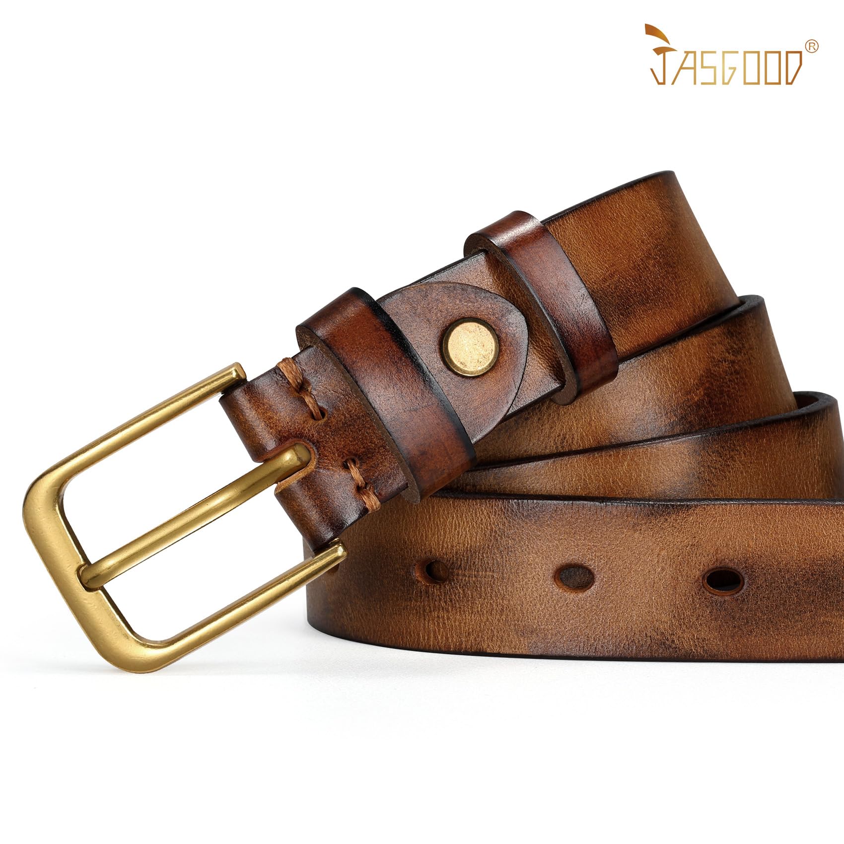 Vintage Metal Buckle Genuine Leather Belt