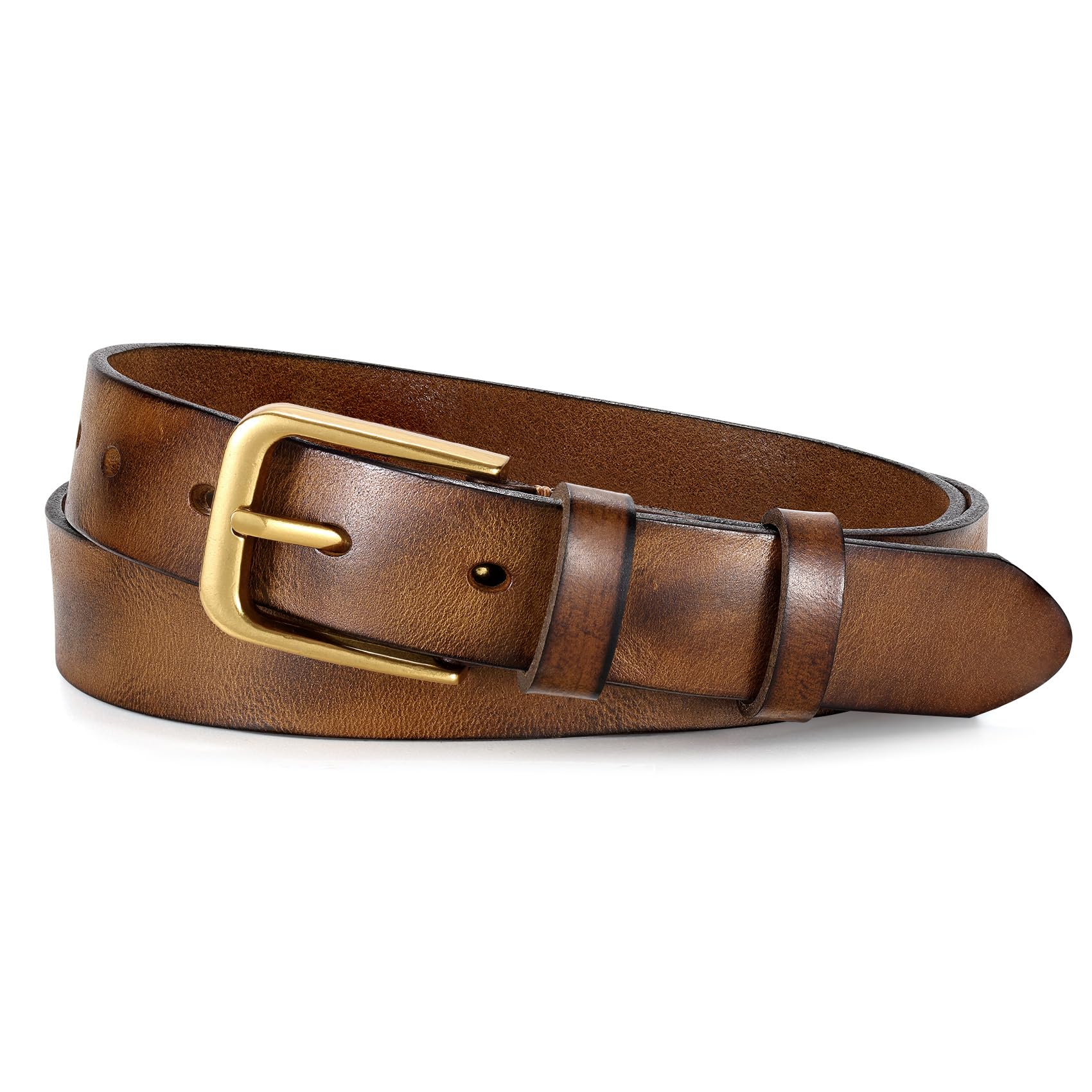 Vintage Metal Buckle Genuine Leather Belt