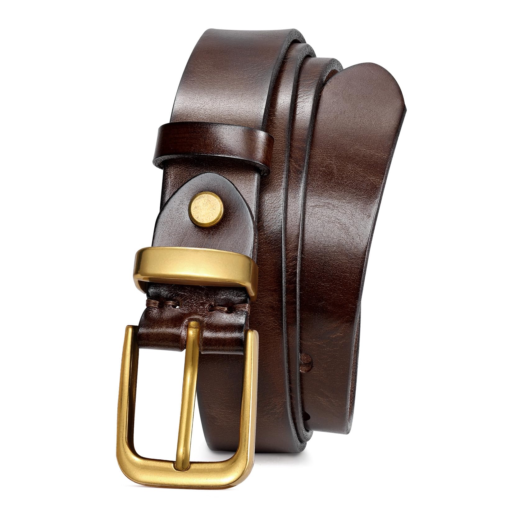 Vintage Metal Buckle Genuine Leather Belt