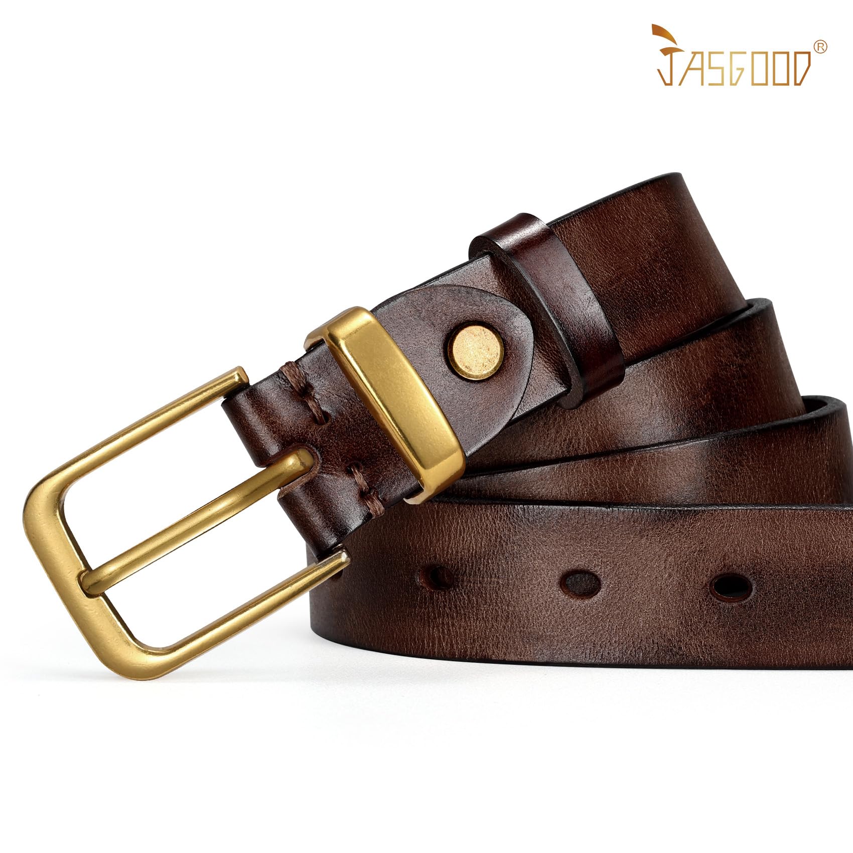 Vintage Metal Buckle Genuine Leather Belt