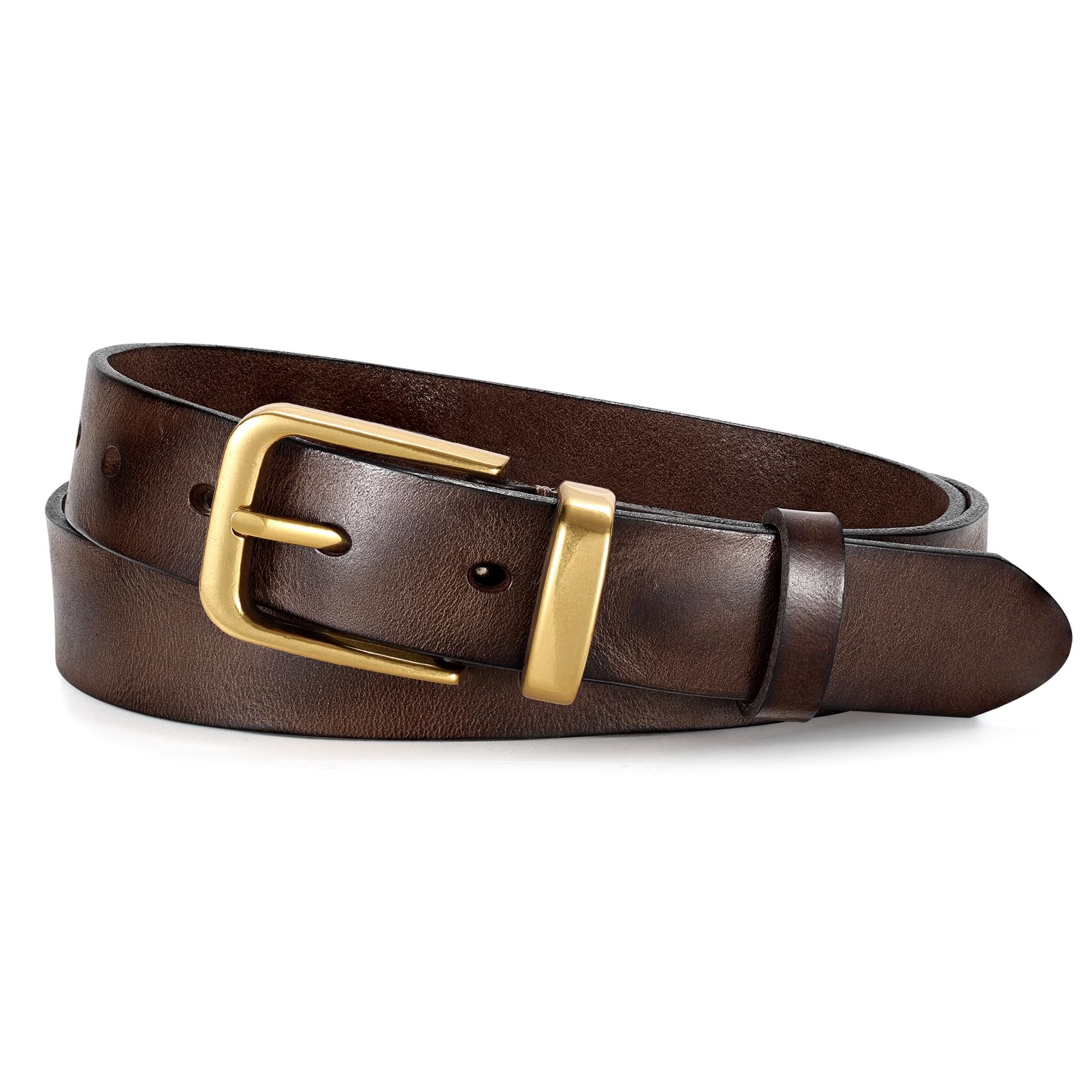 Vintage Metal Buckle Genuine Leather Belt