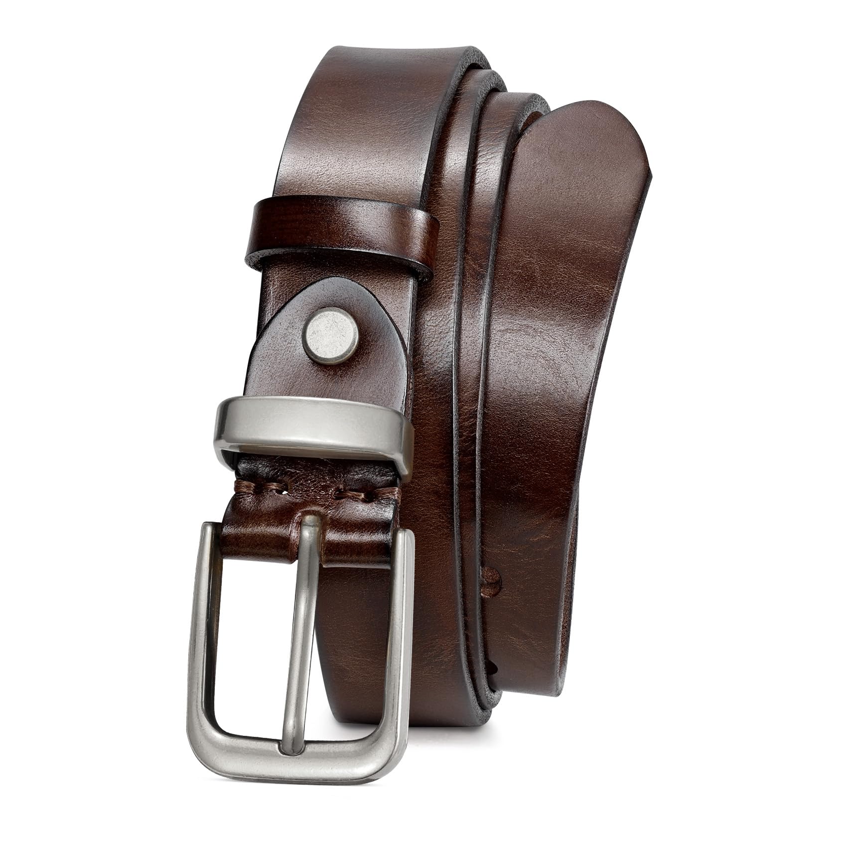 Vintage Metal Buckle Genuine Leather Belt