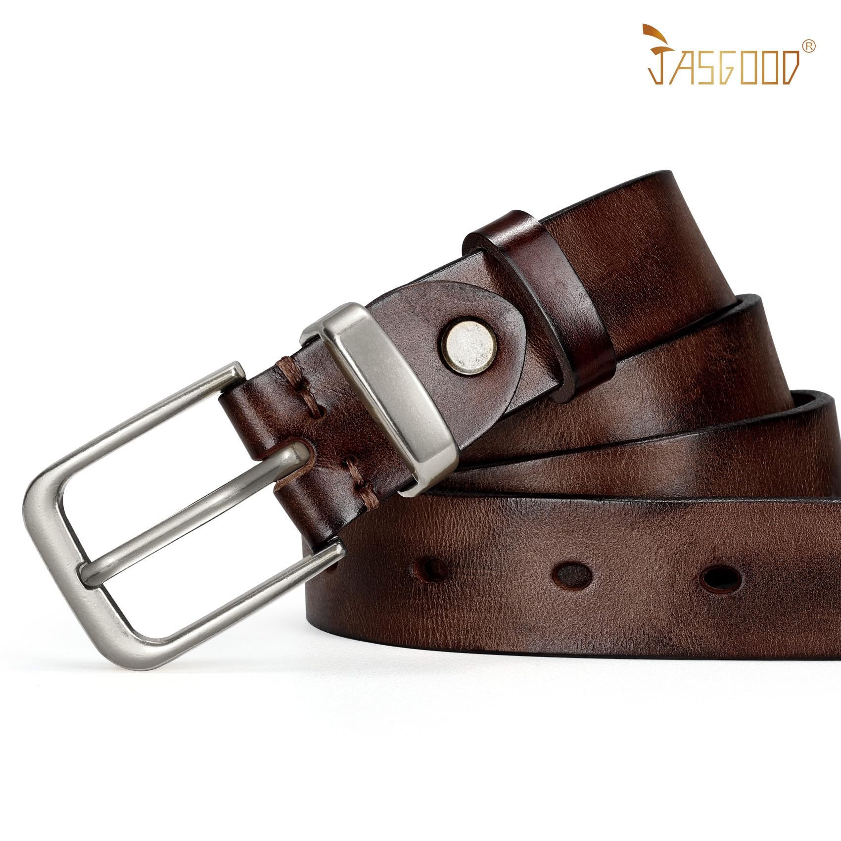 Vintage Metal Buckle Genuine Leather Belt
