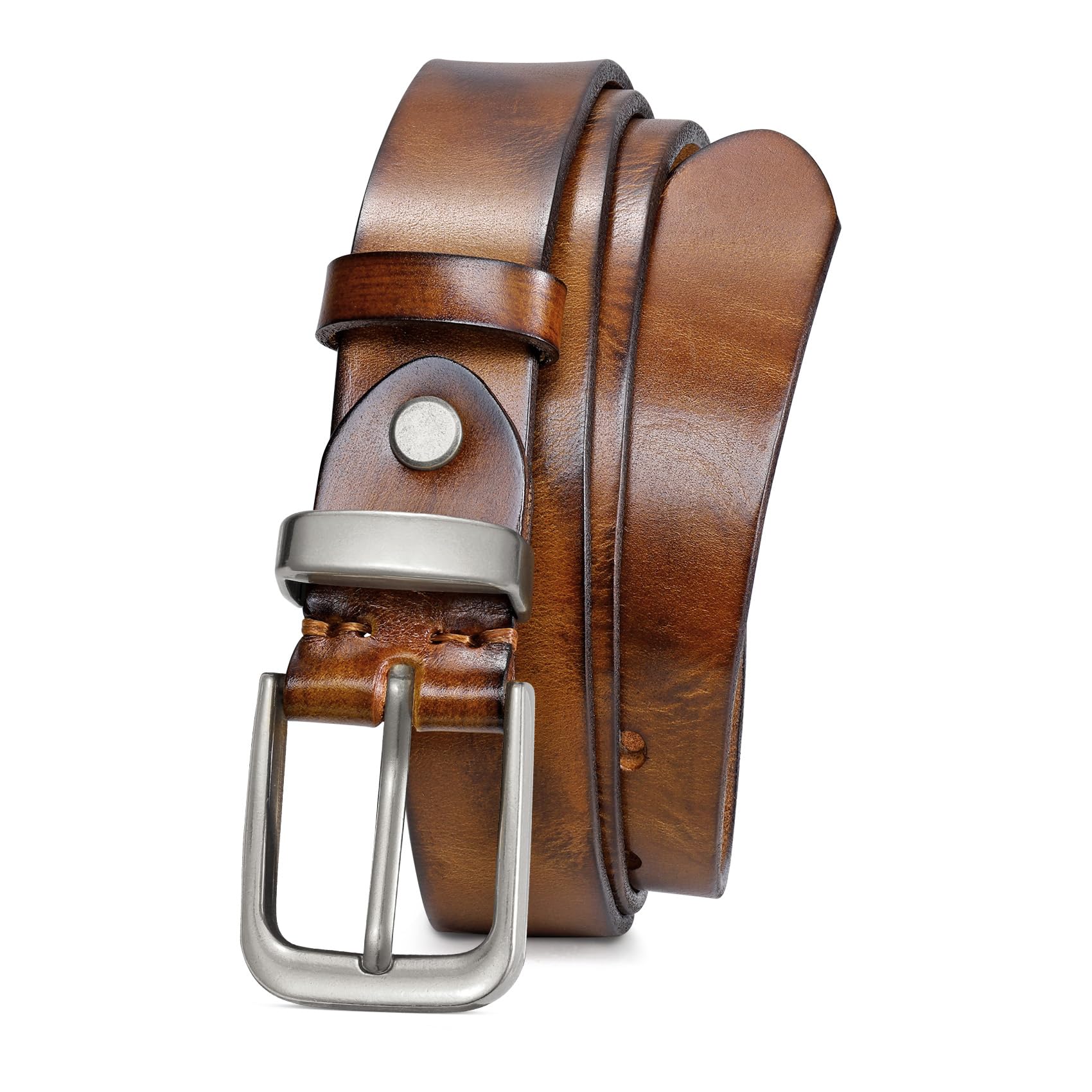 Vintage Metal Buckle Genuine Leather Belt