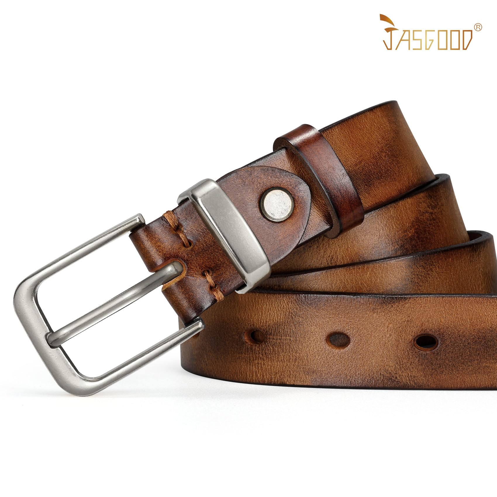 Vintage Metal Buckle Genuine Leather Belt