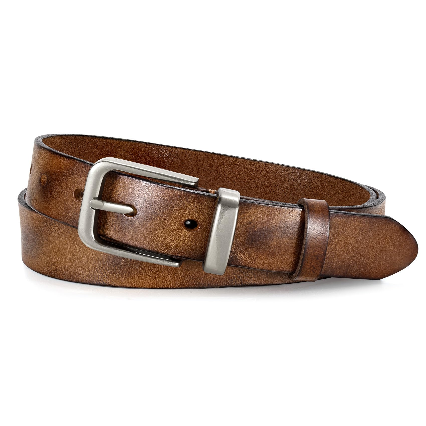 Vintage Metal Buckle Genuine Leather Belt