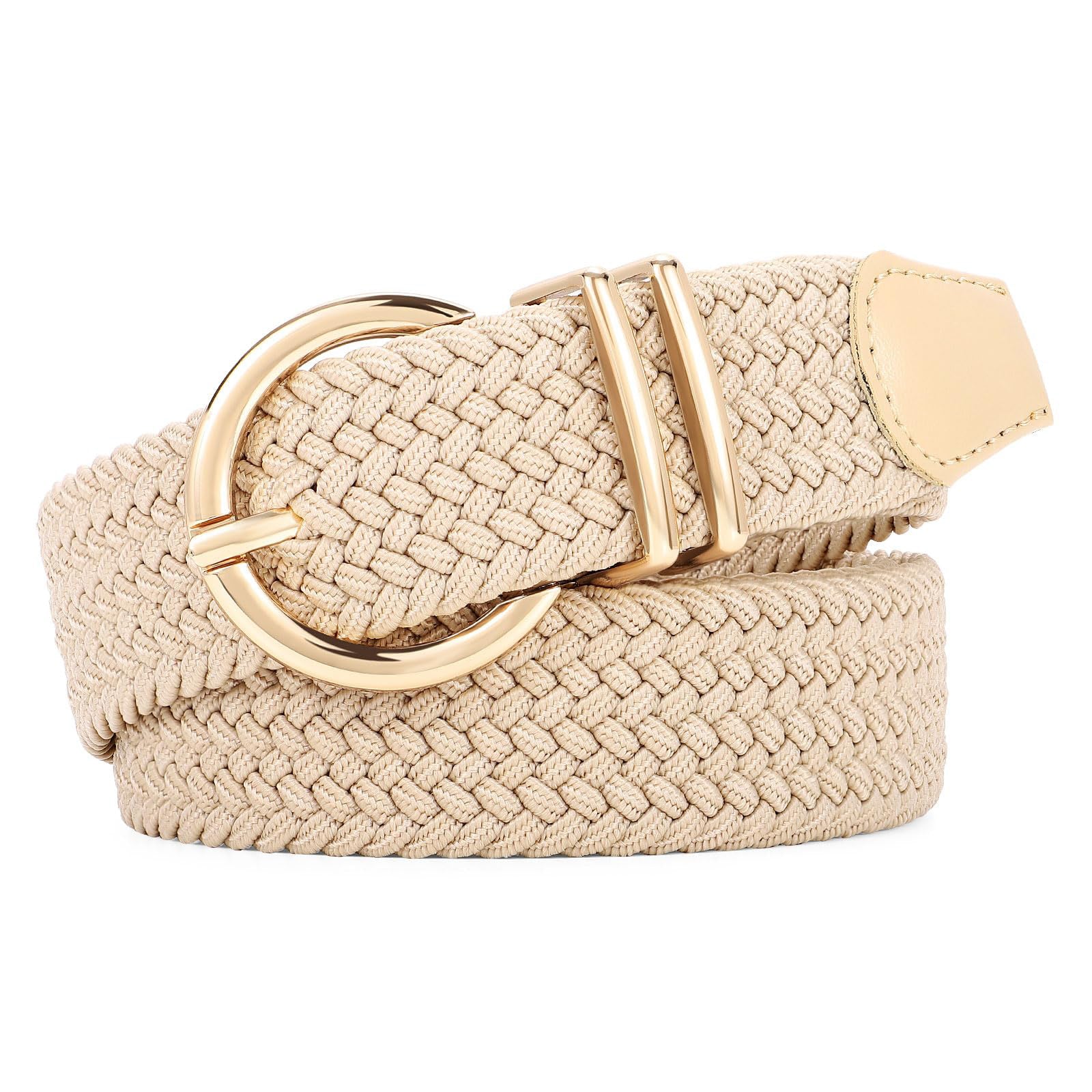 Women Men Woven Elastic Stretch Braided Waist Belt