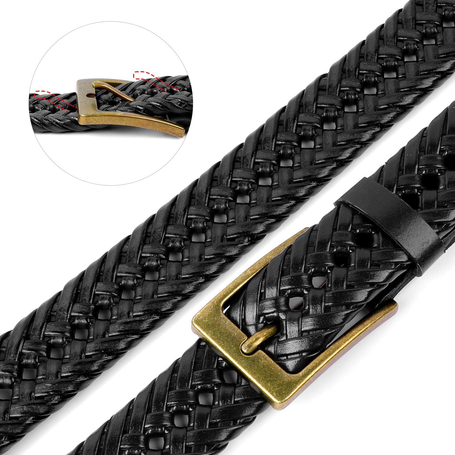Braided Woven Belt for Men Casual Jeans