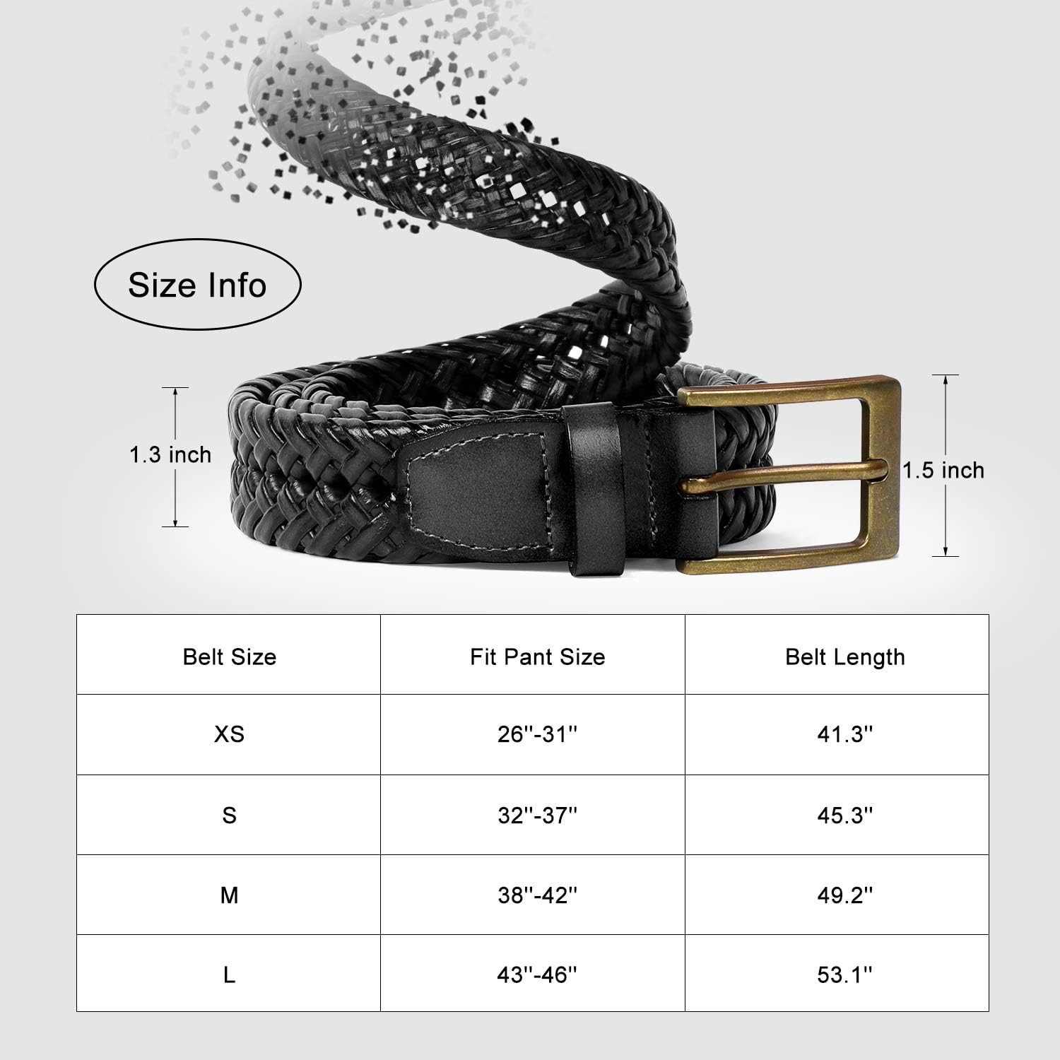 Braided Woven Belt for Men Casual Jeans