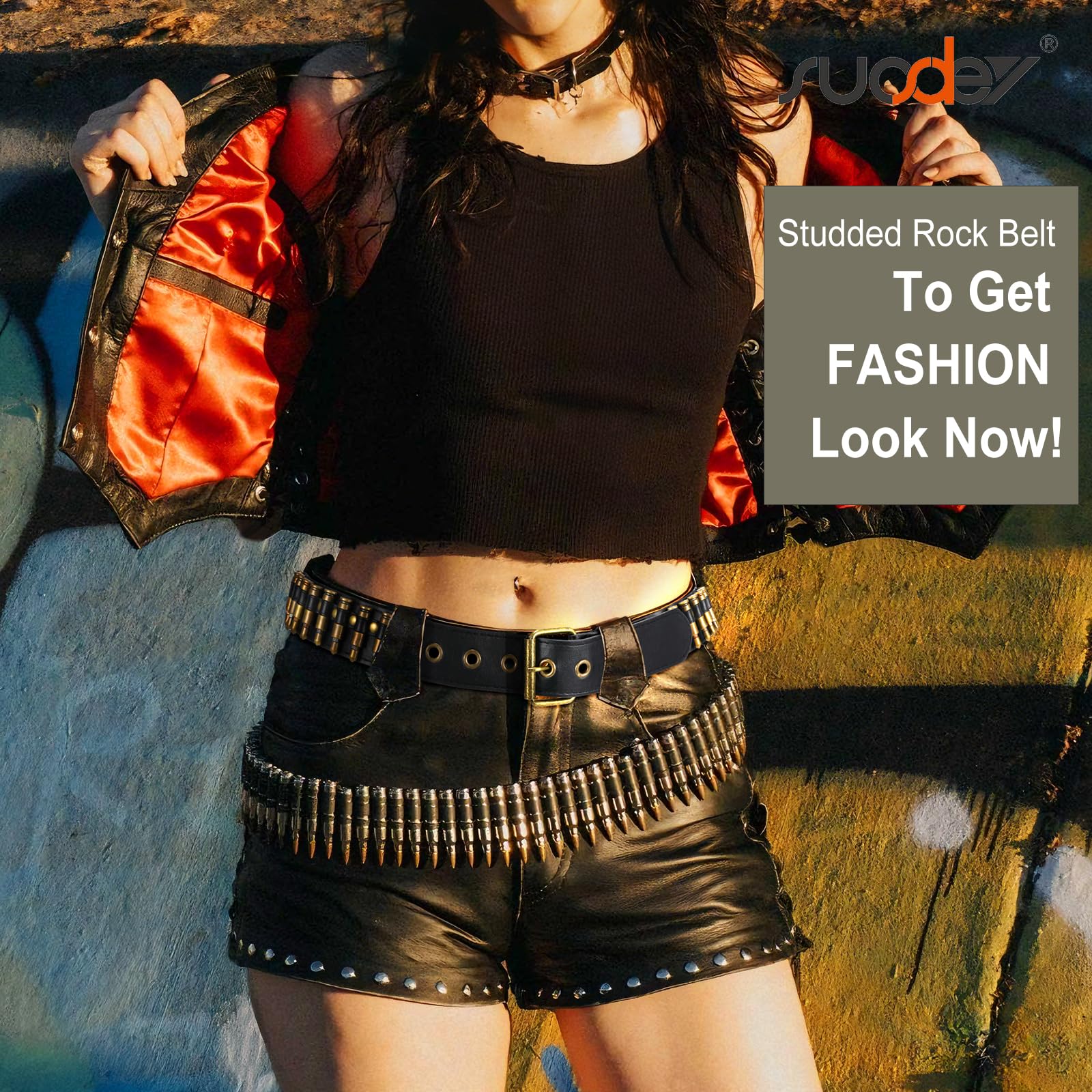Y2K Goth Bullet Design Belt