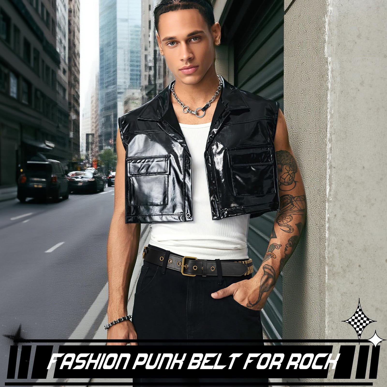 Y2K Goth Bullet Design Belt