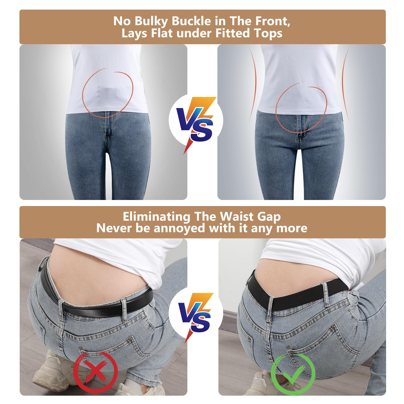 1-pack Invisible Elastic Web Strap Belt