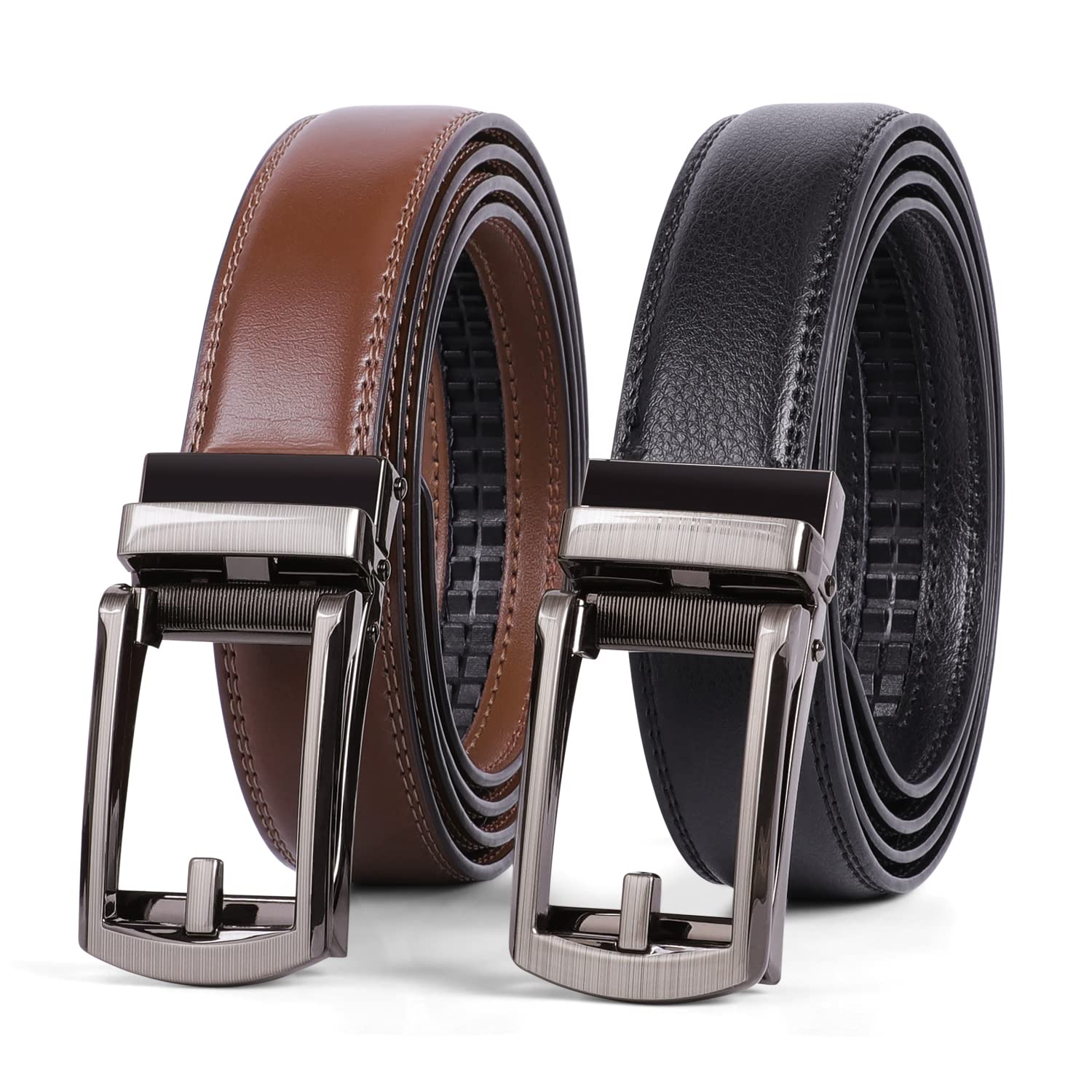 2-Pack Sliding Ratchet Belt For Trousers 1.18" Width