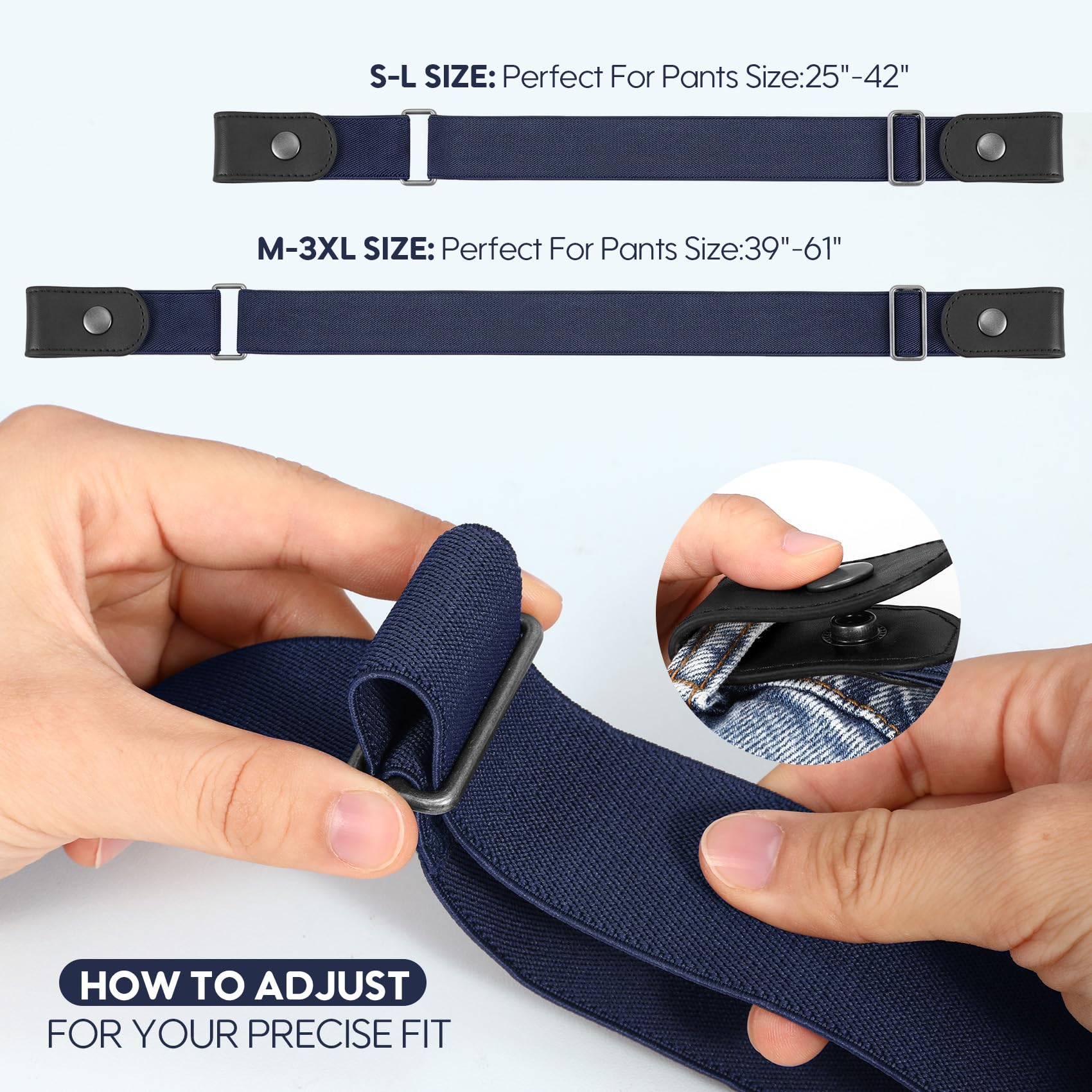 Buckless Invisible Elastic Belt for Jeans Pants