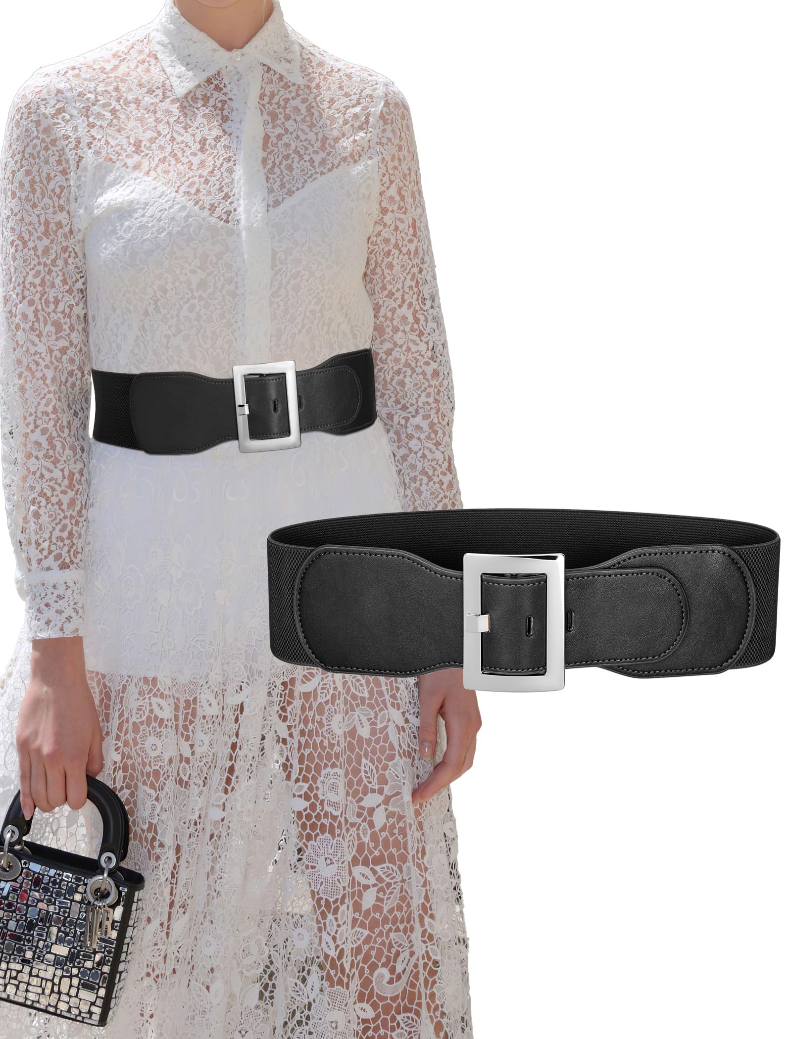 Stretchy Elastic Vintage Wide Belt - JASGOOD OFFICIAL