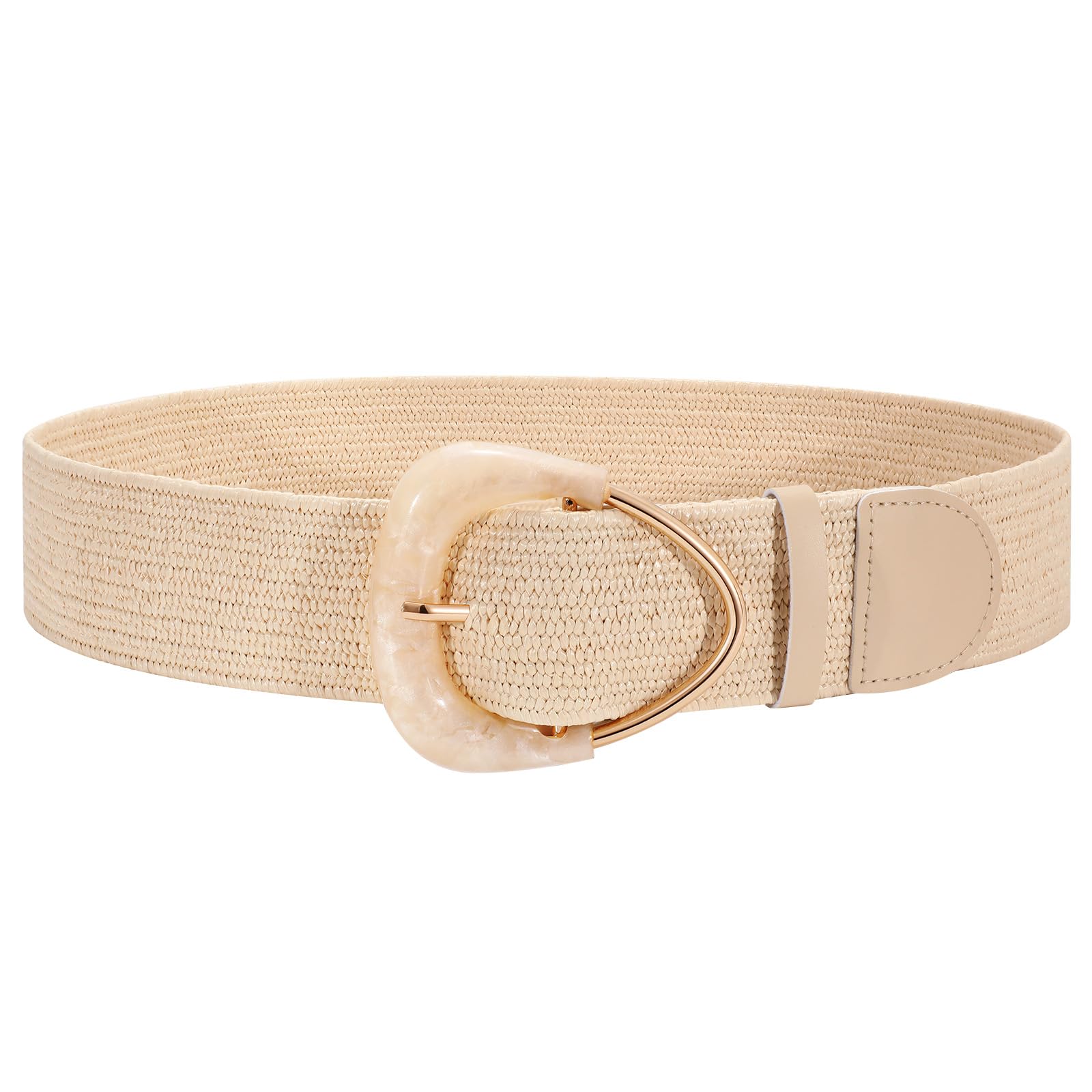 JASGOOD Straw Woven Elastic Belt