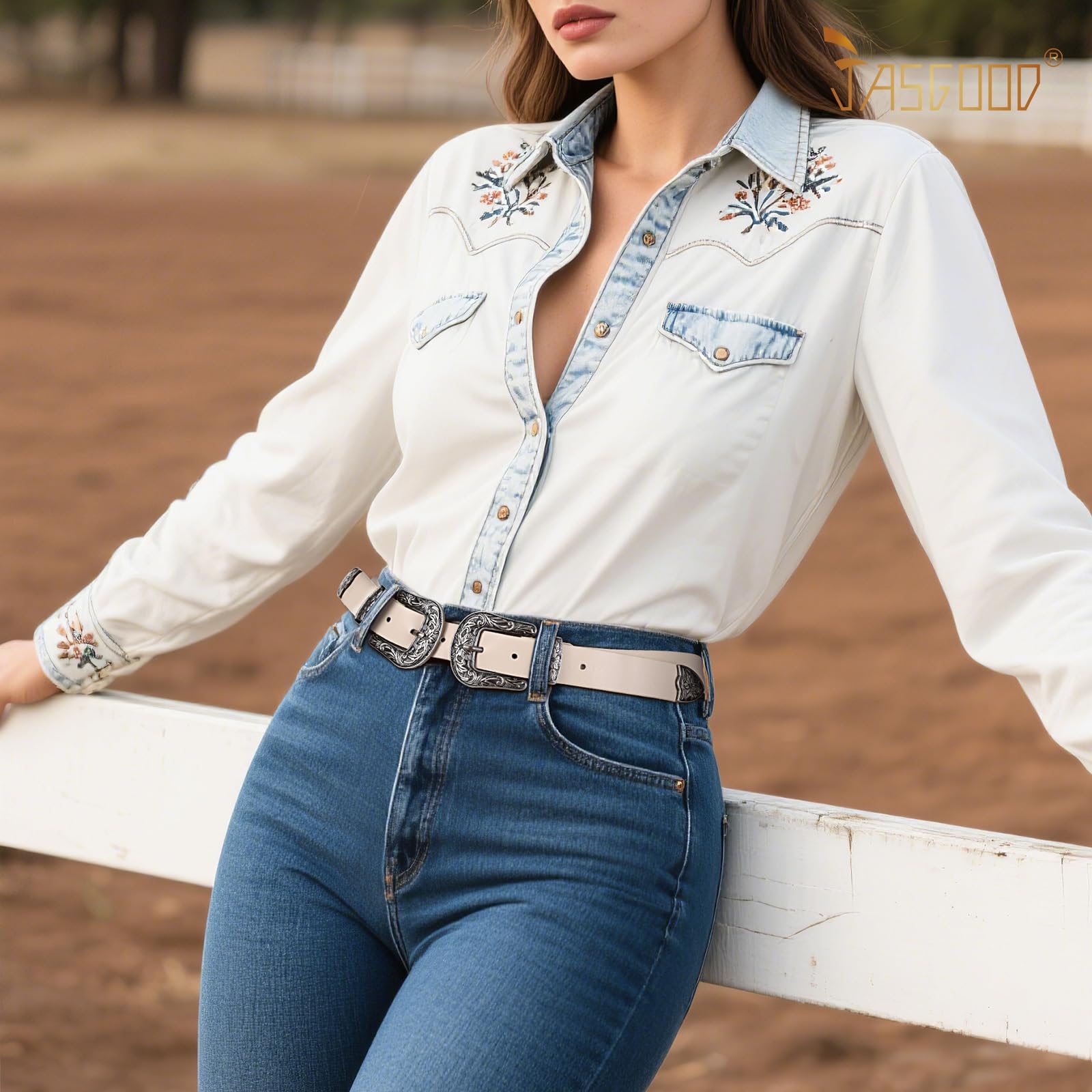 Double Buckle Western Belts - JASGOOD OFFICIAL
