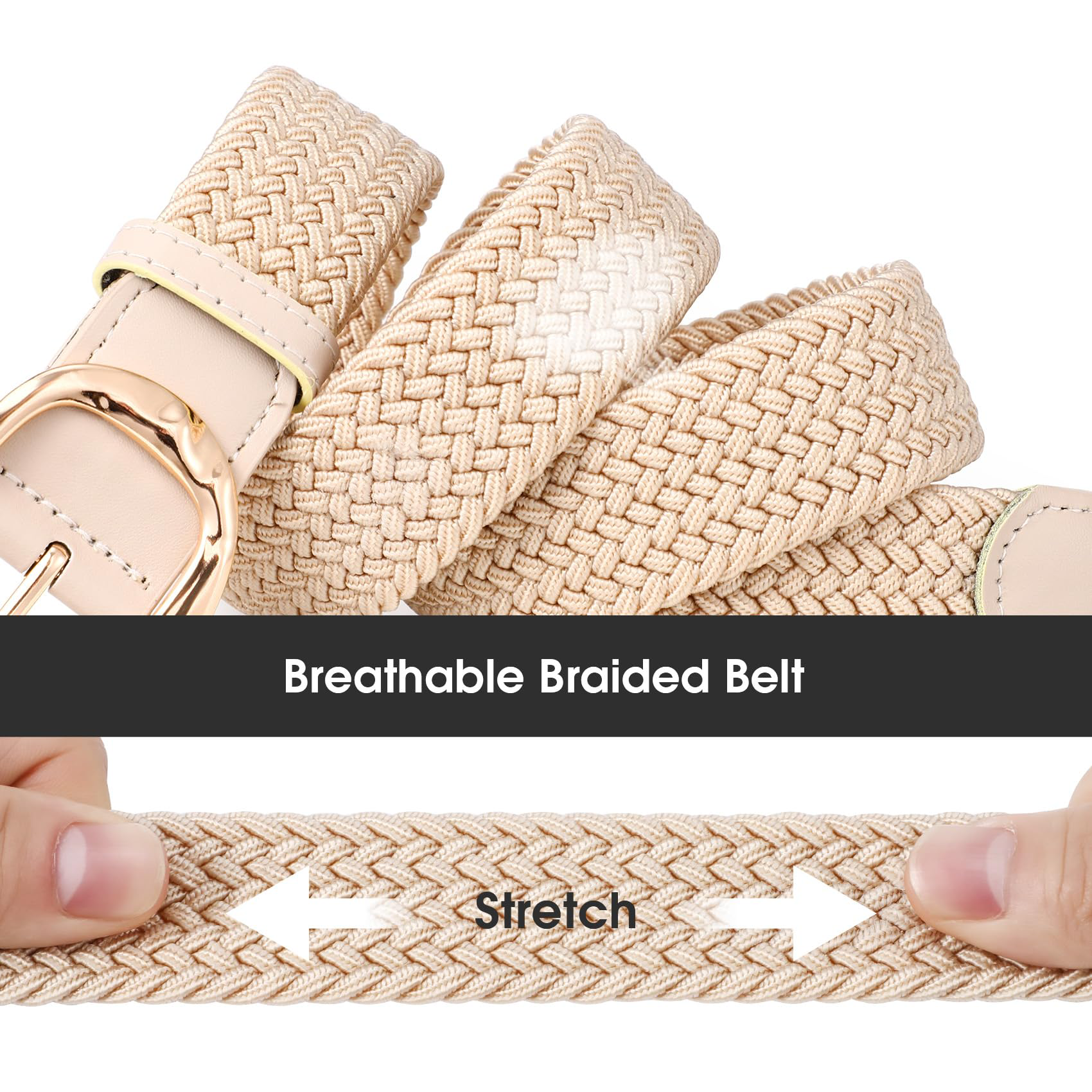 Women Braided Elastic Belt For Golf - JASGOOD OFFICIAL