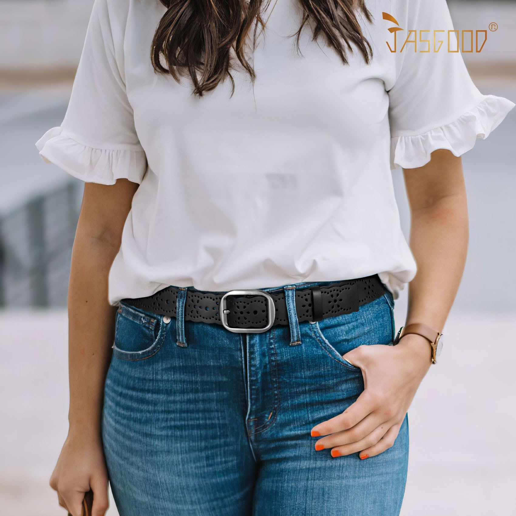 Hollow Design Wide Belt for Ladies - JASGOOD OFFICIAL