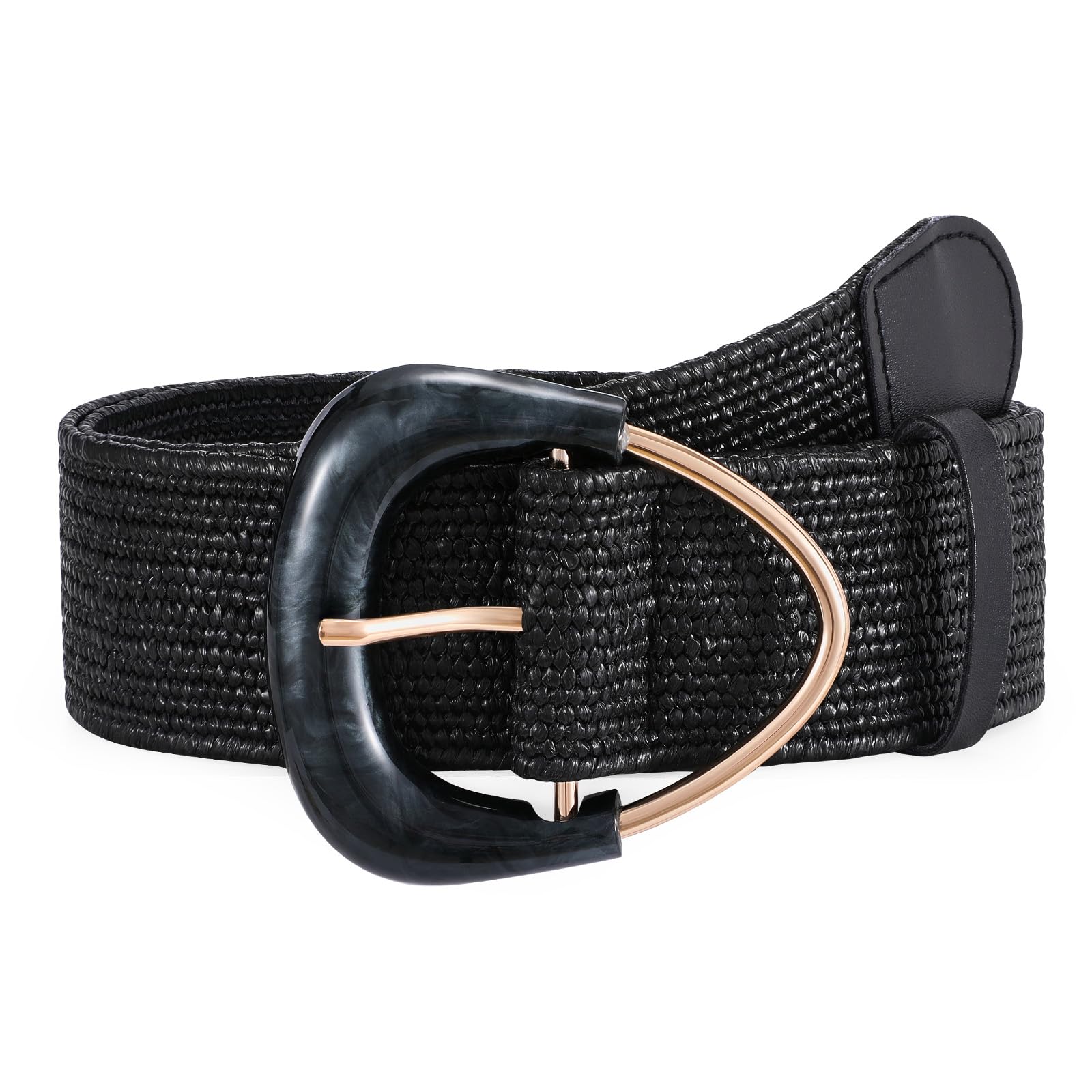 JASGOOD Straw Woven Elastic Belt