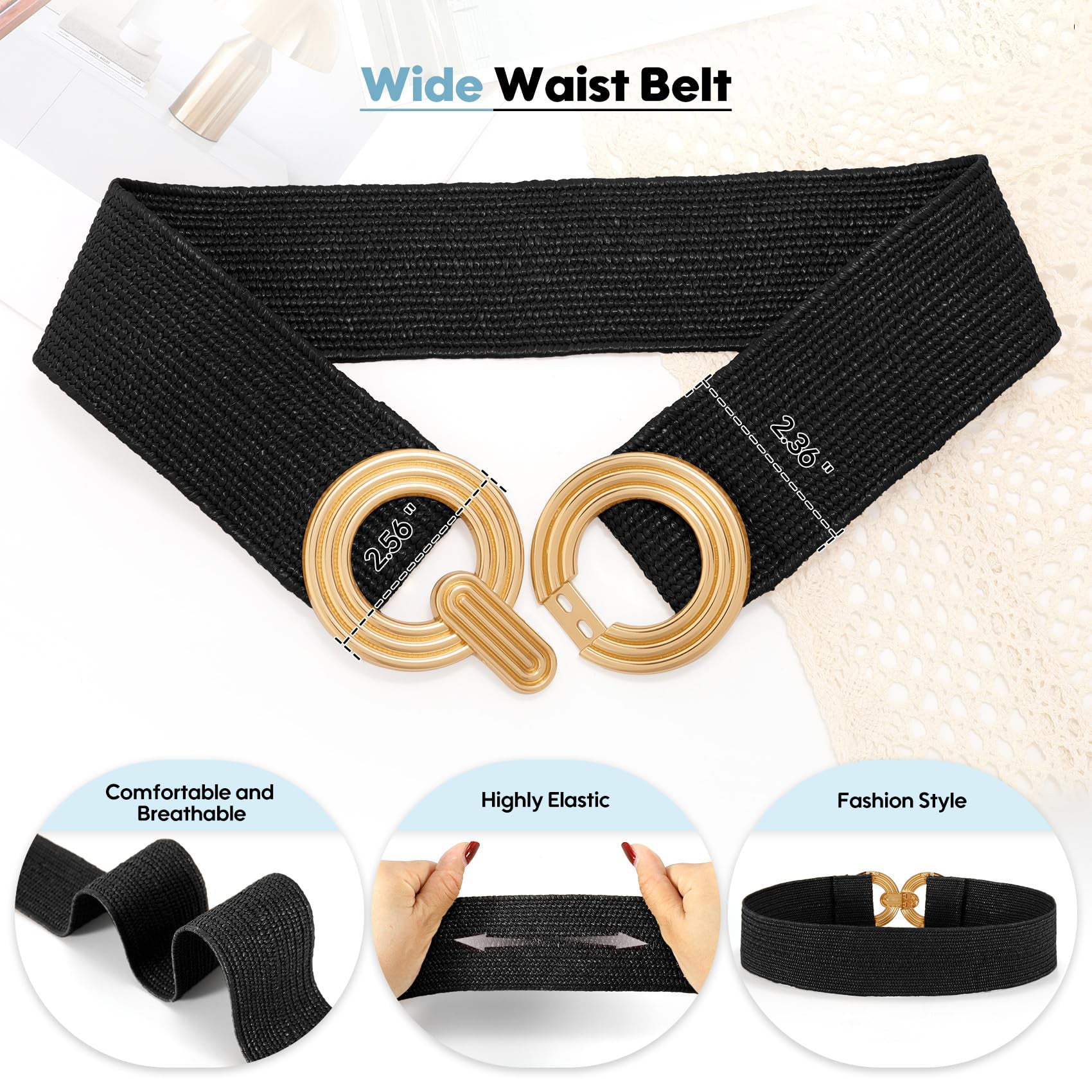 Straw Woven Elastic Belt